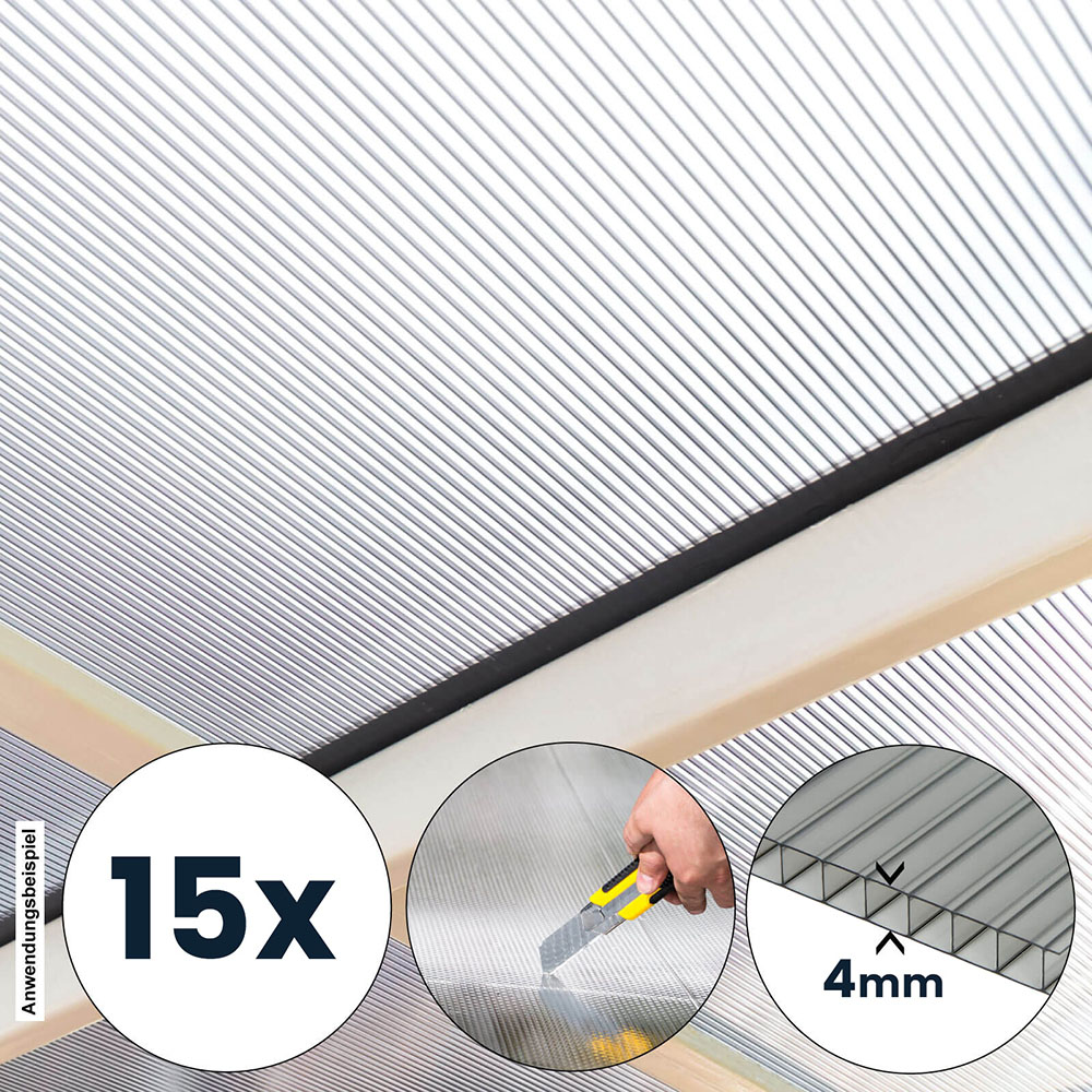 Hohlkammerstegplatten Polycarbonat Doppelstegplatten VARUS - 58 x 118 cm 15er Set