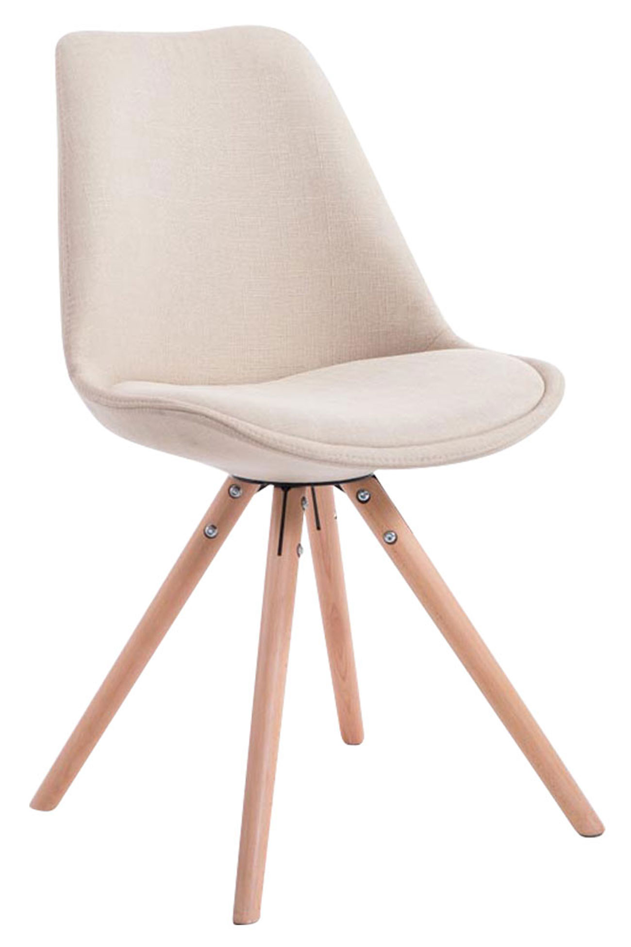 Besucherstuhl Toulouse Stoff Natura Rund, creme