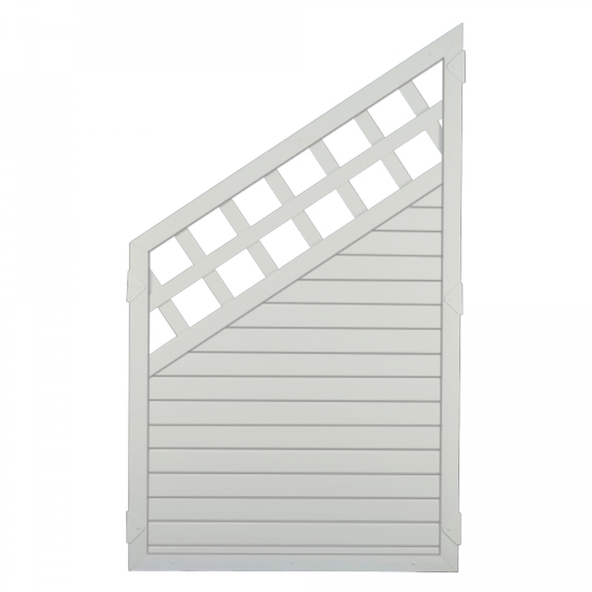 LIGHTLINE KS-Zaun Ranki, 90 x 150/90 cm, ECKE links, Füllung weiß / Rahmen weiß
