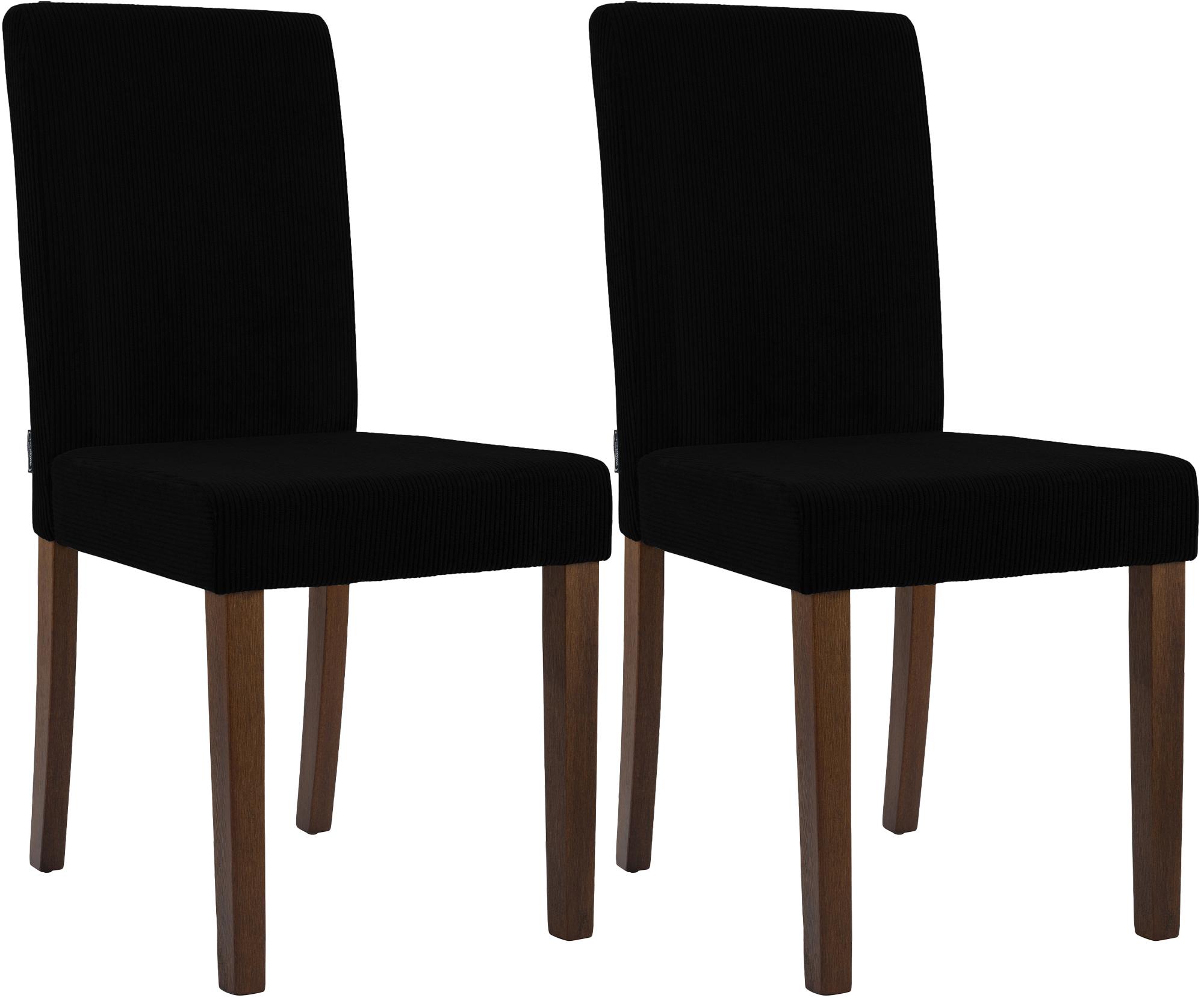 2er Set Esszimmerstuhl Ina Cord antik dunkel, schwarz