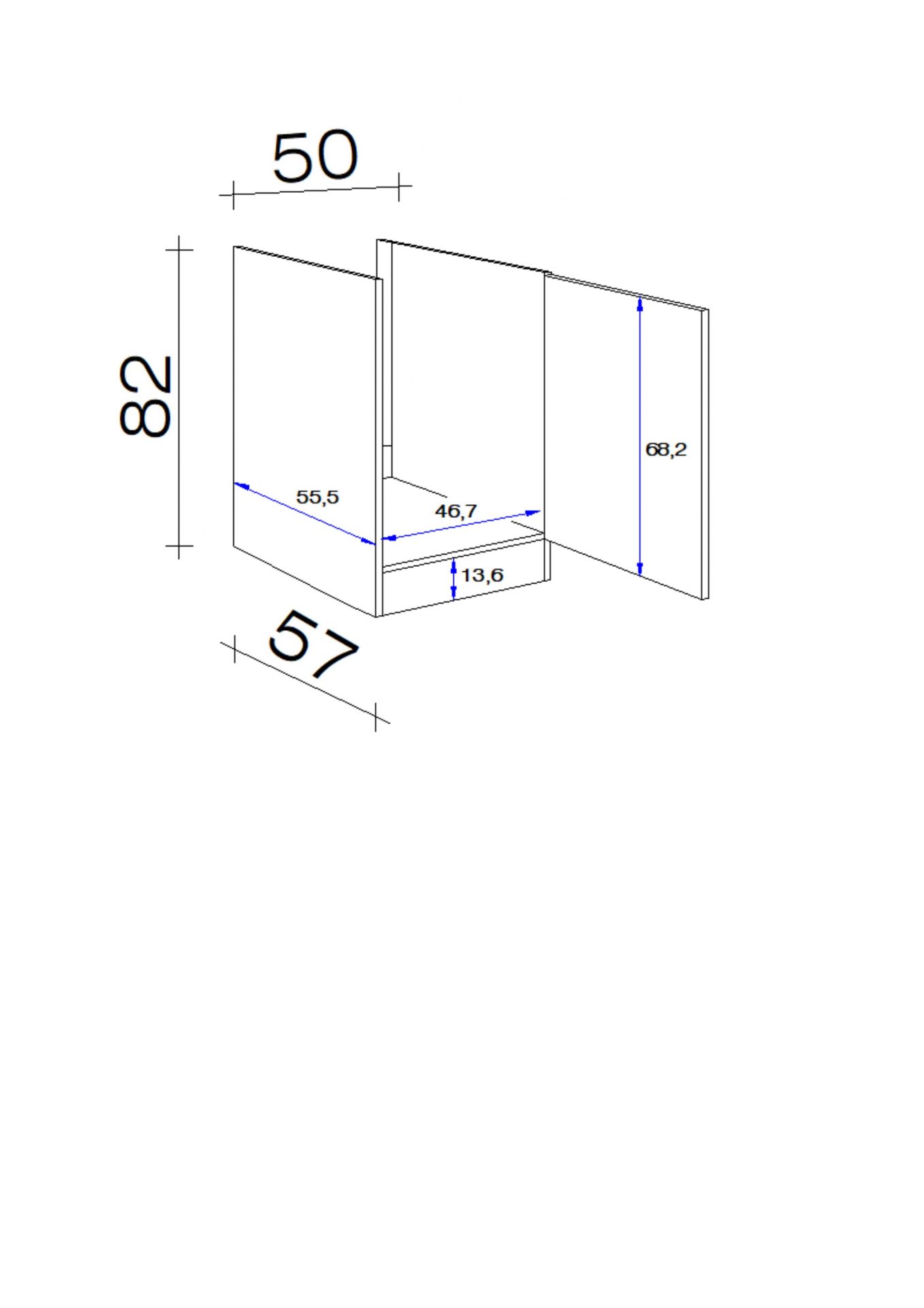 Spülenunterschrank CARA 50x82 cm