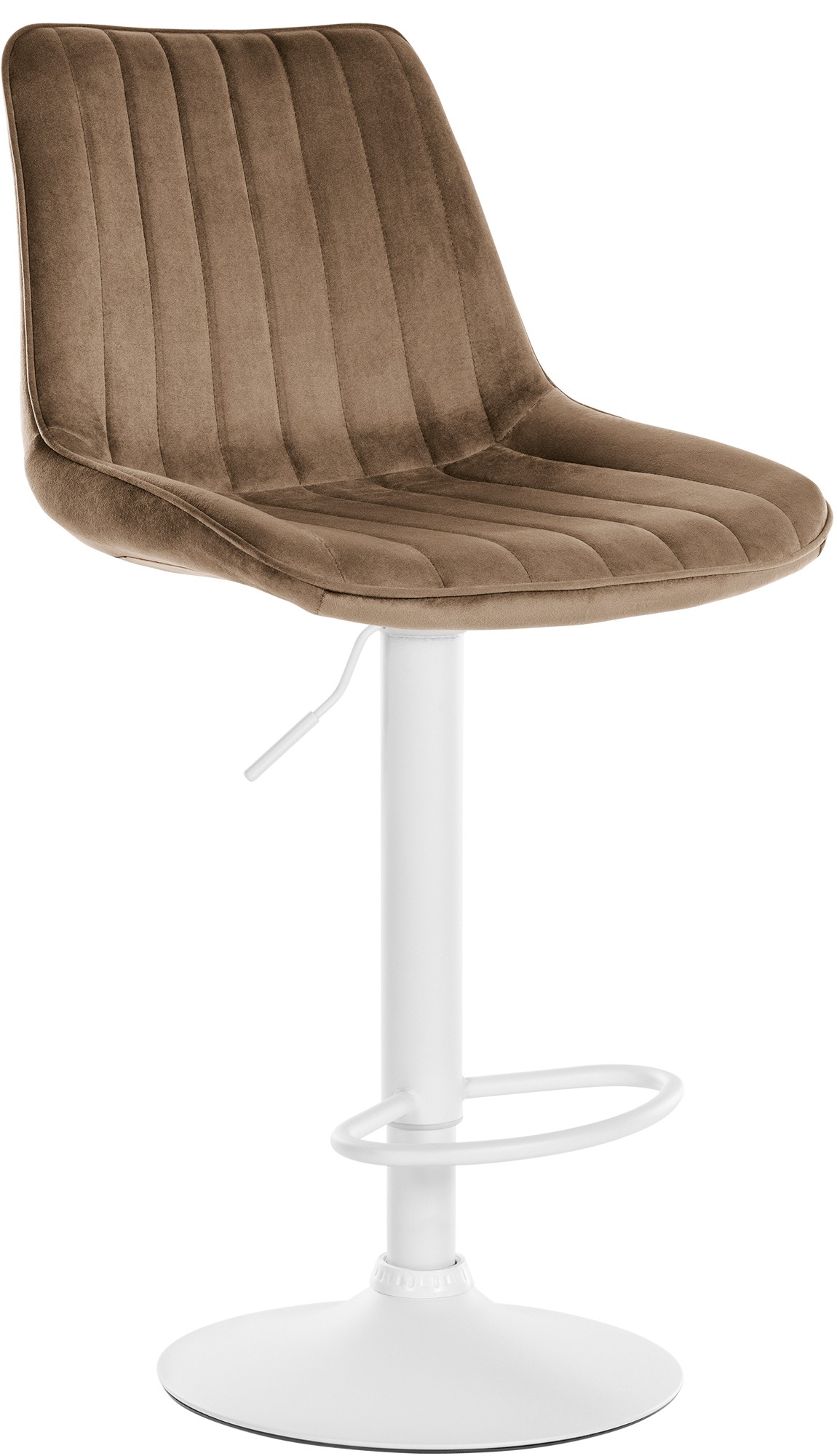 Barhocker Toni Samt weiß, braun