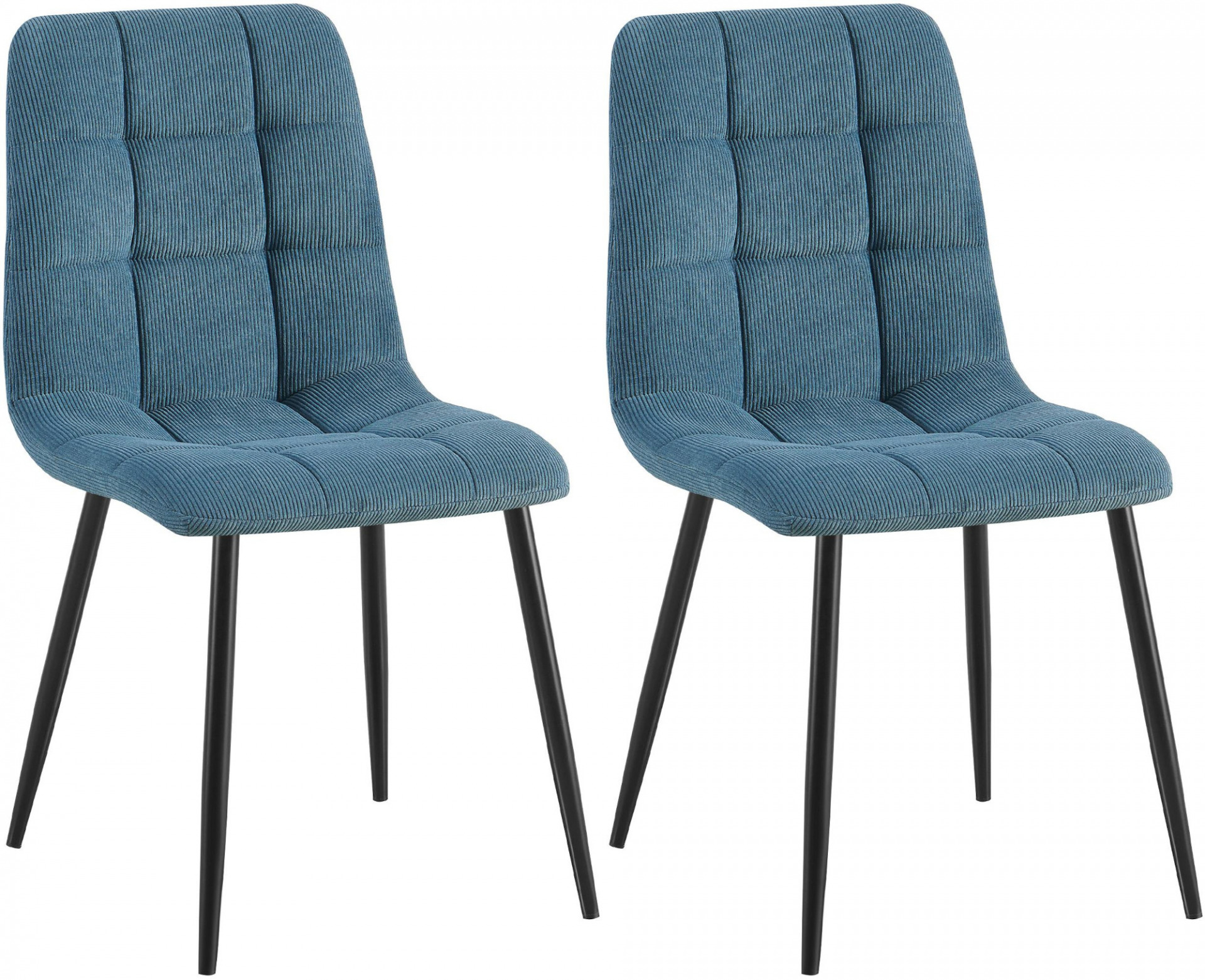 2er Set Esszimmerstuhl Tilde Cord, blau