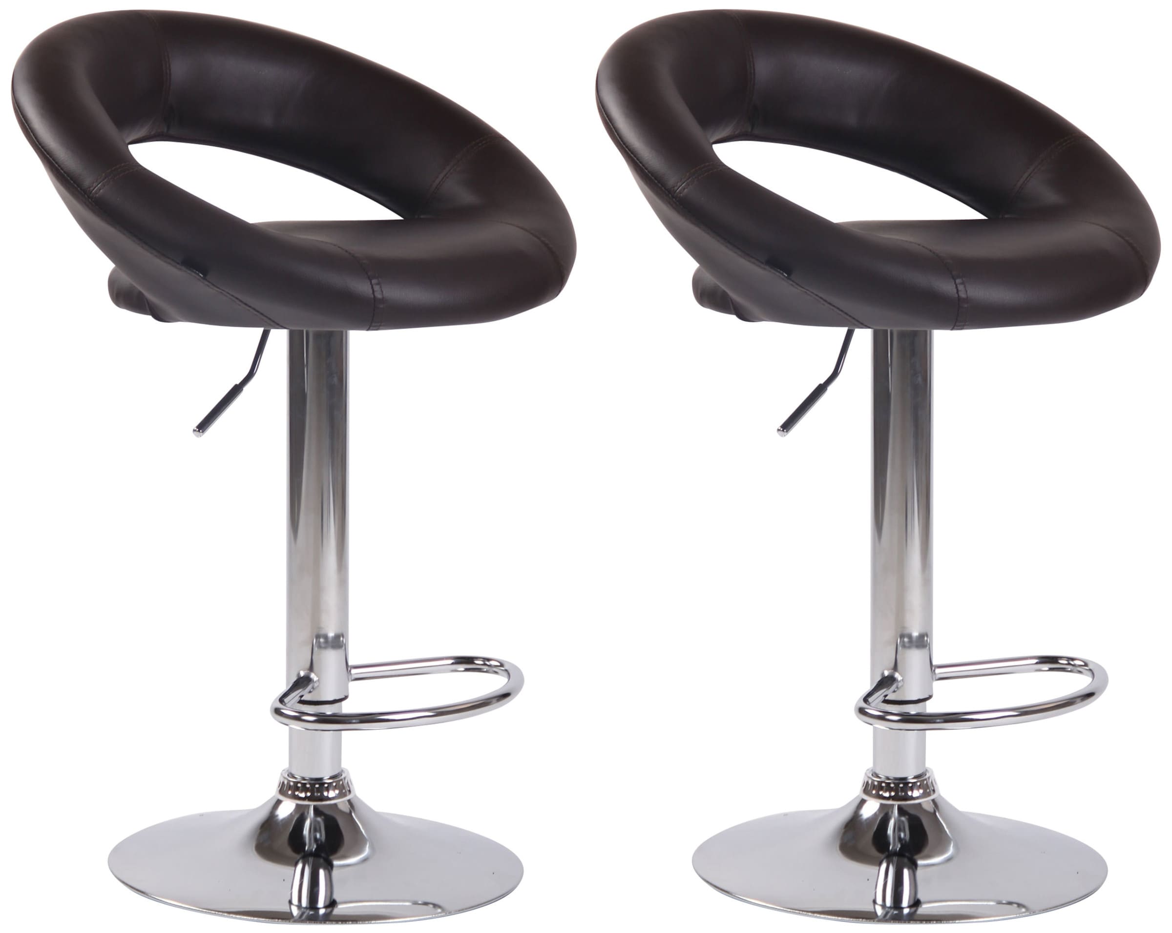 2er Set Barhocker Olinda Kunstleder chrom, braun