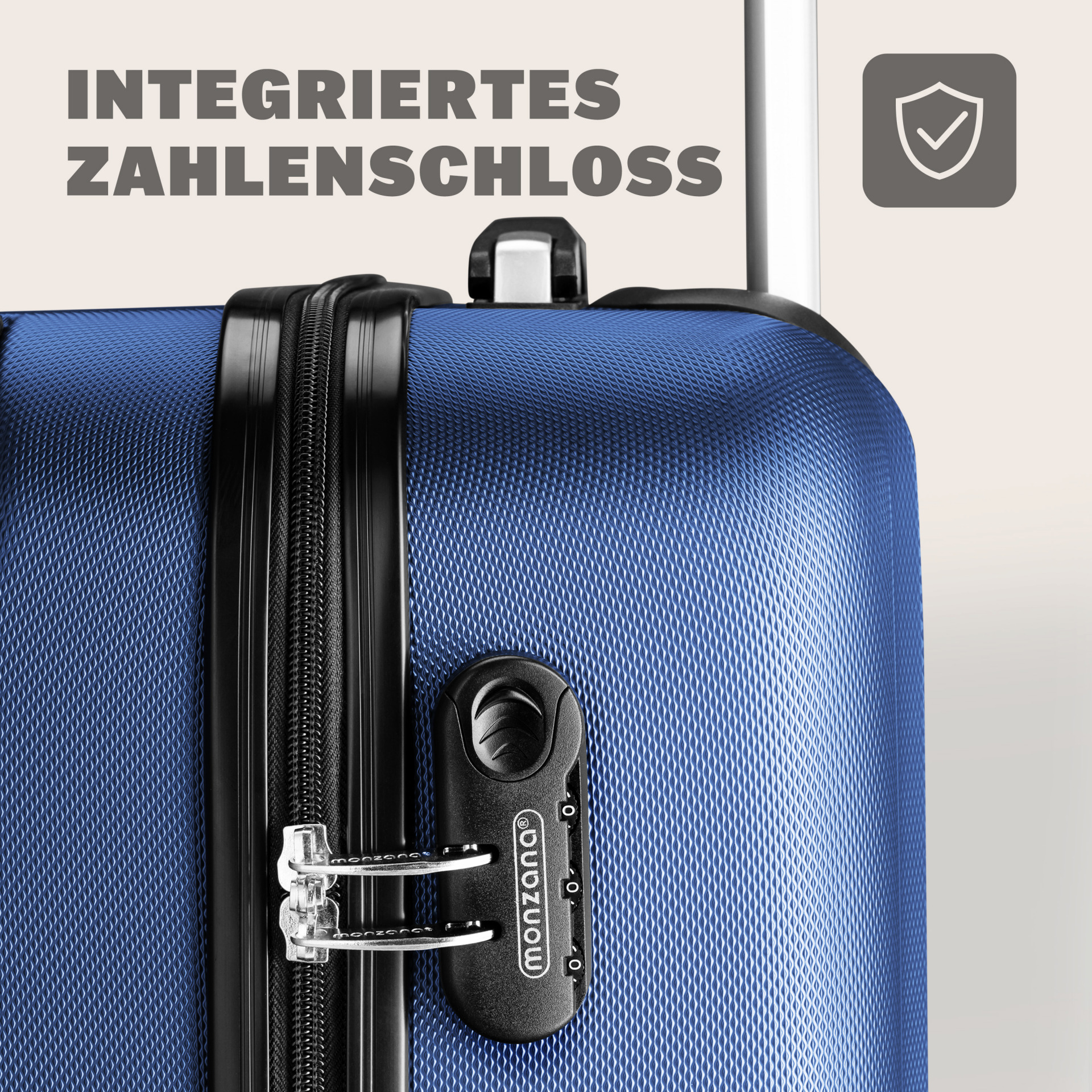 Hartschalenkoffer L Rollen 360º Reisekoffer 62L Blau ABS
