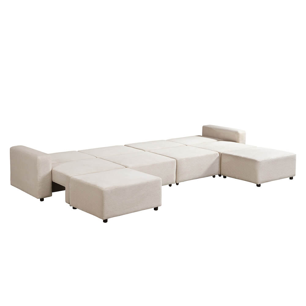 Modulares Schlafsofa Beige - 380 x 168 cm