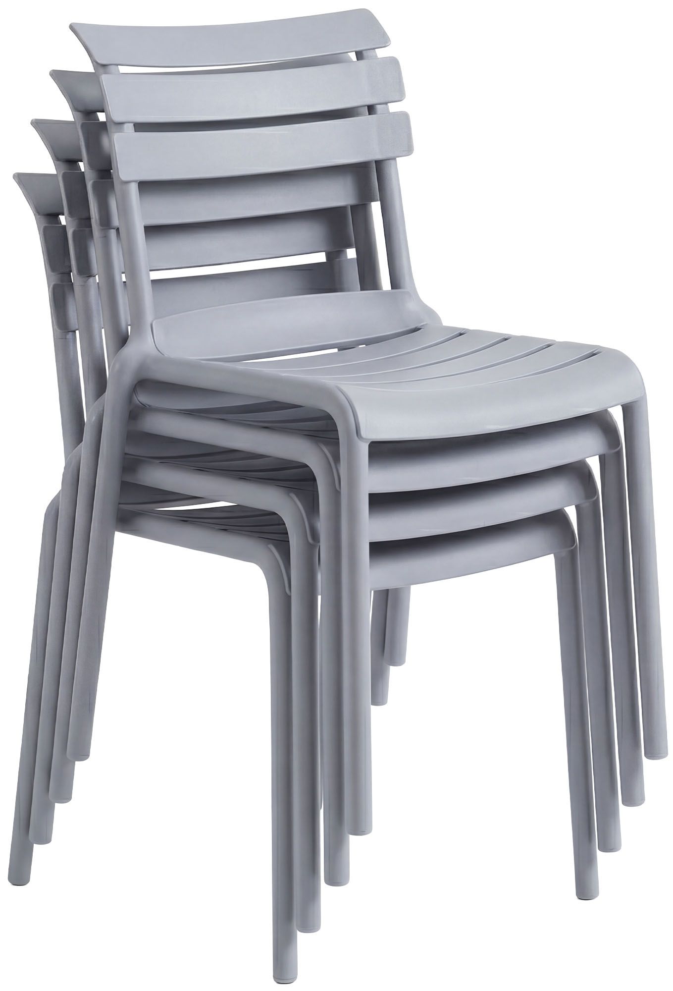 Gartenmöbel-Set Vela mit 4 Stühlen, grau