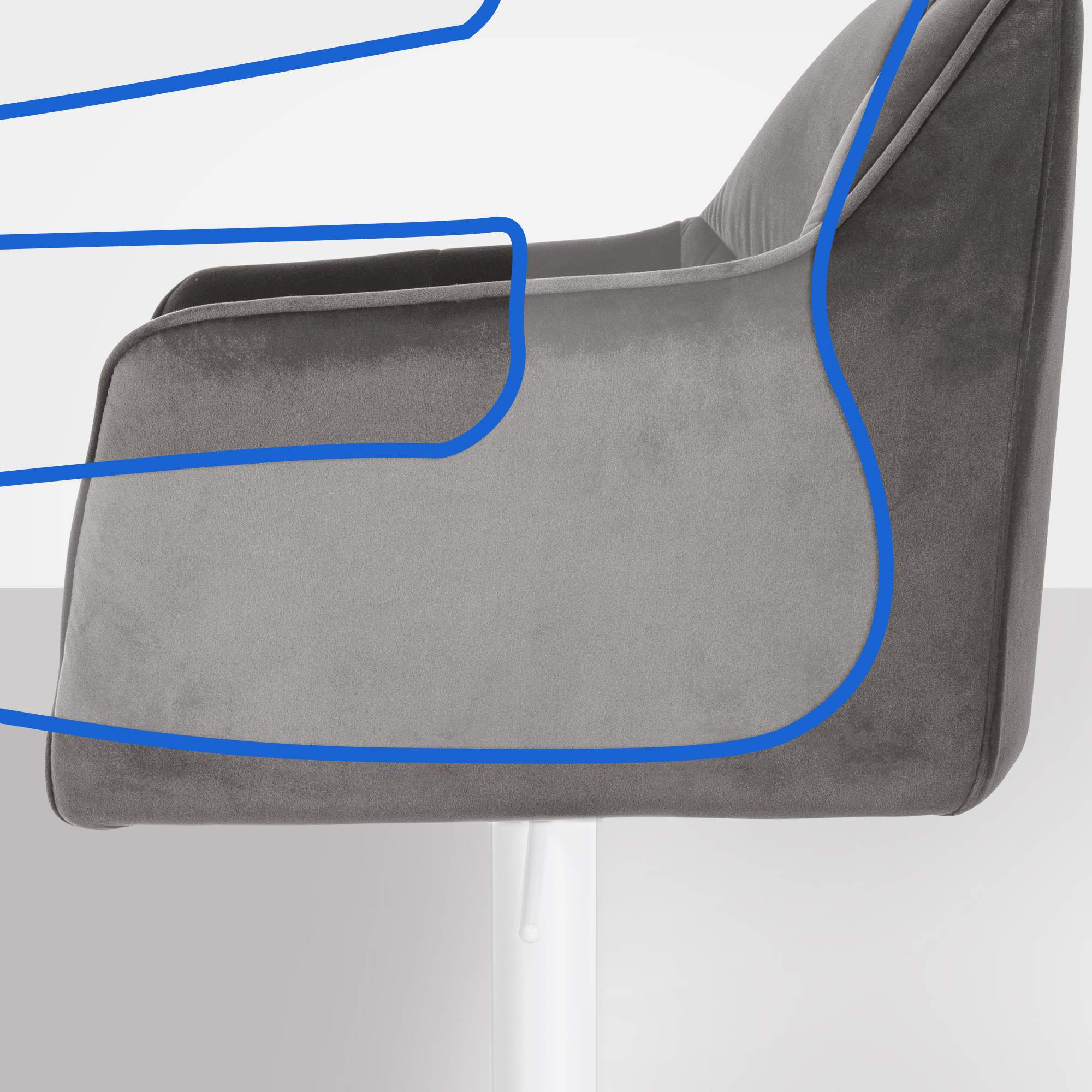 Barhocker Damaso W Samt, grau