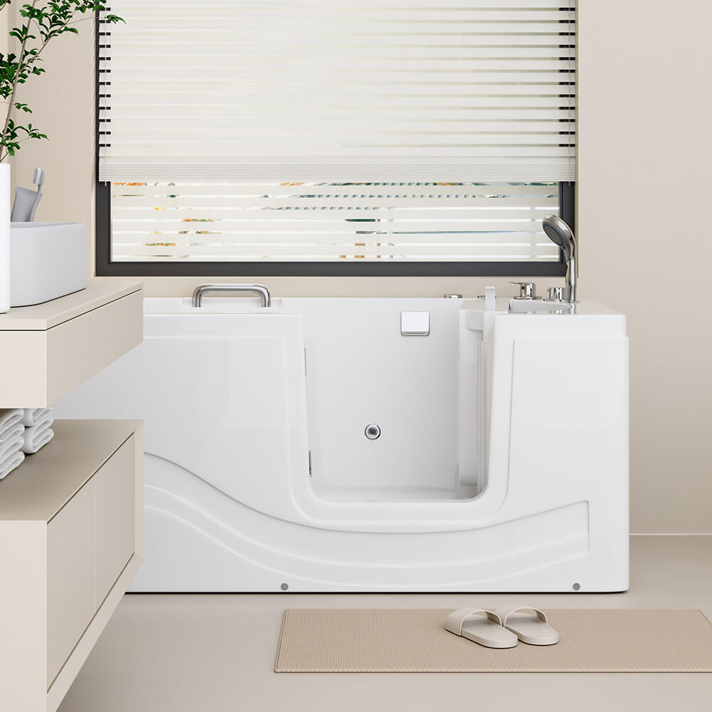 Seniorenbadewanne liegend mit Whirlpoolfunktion VITAL M - 153 x 76 cm Rechts