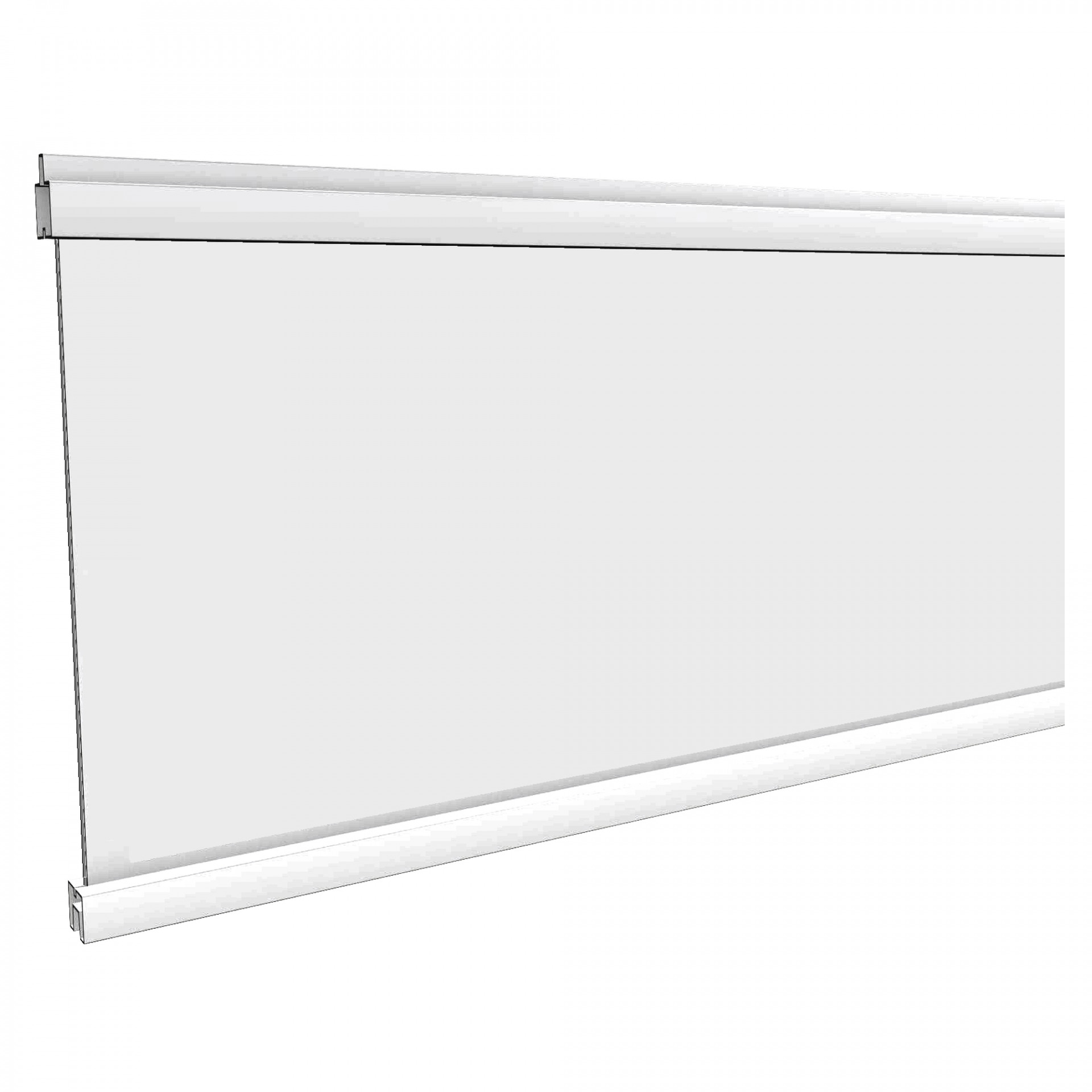 Glasfüllung Satiniert, SILBER, 20 x 280 x 1800 mm, Acryl/Aluminium hell eloxiert