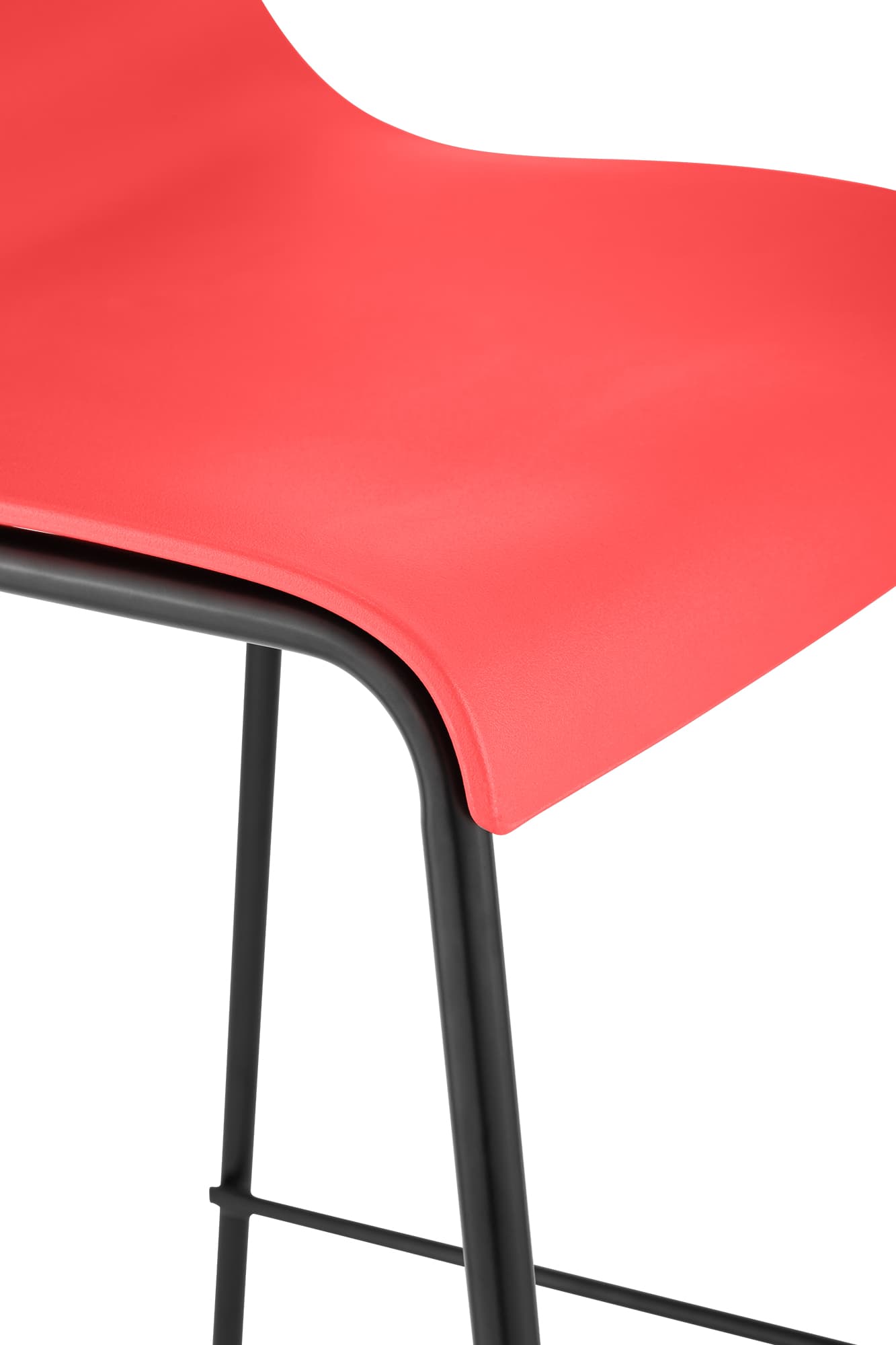 Barhocker Hoover 4-Fuß Gestell schwarz, rot