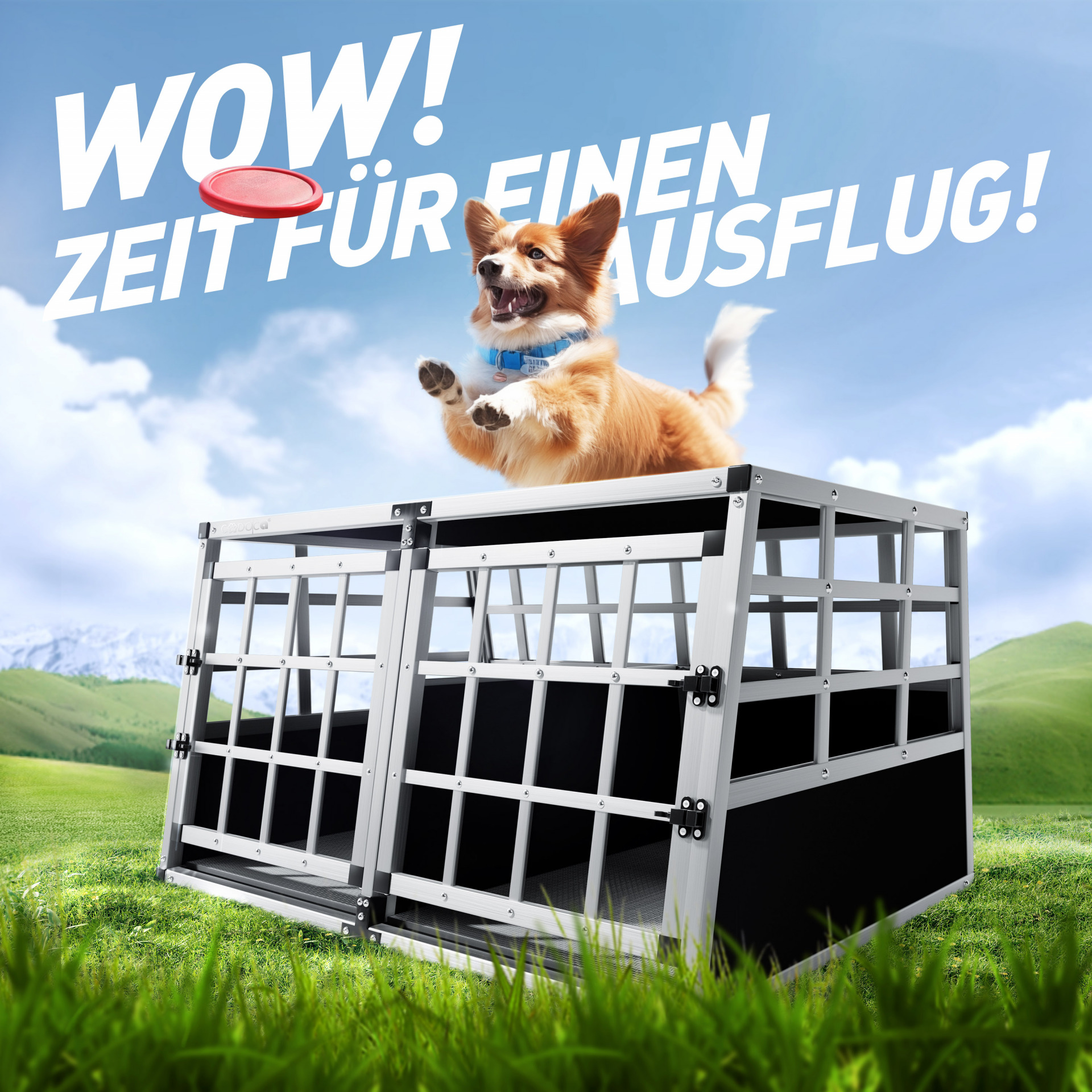 Hundetransportbox XL Alu 89x70x51cm