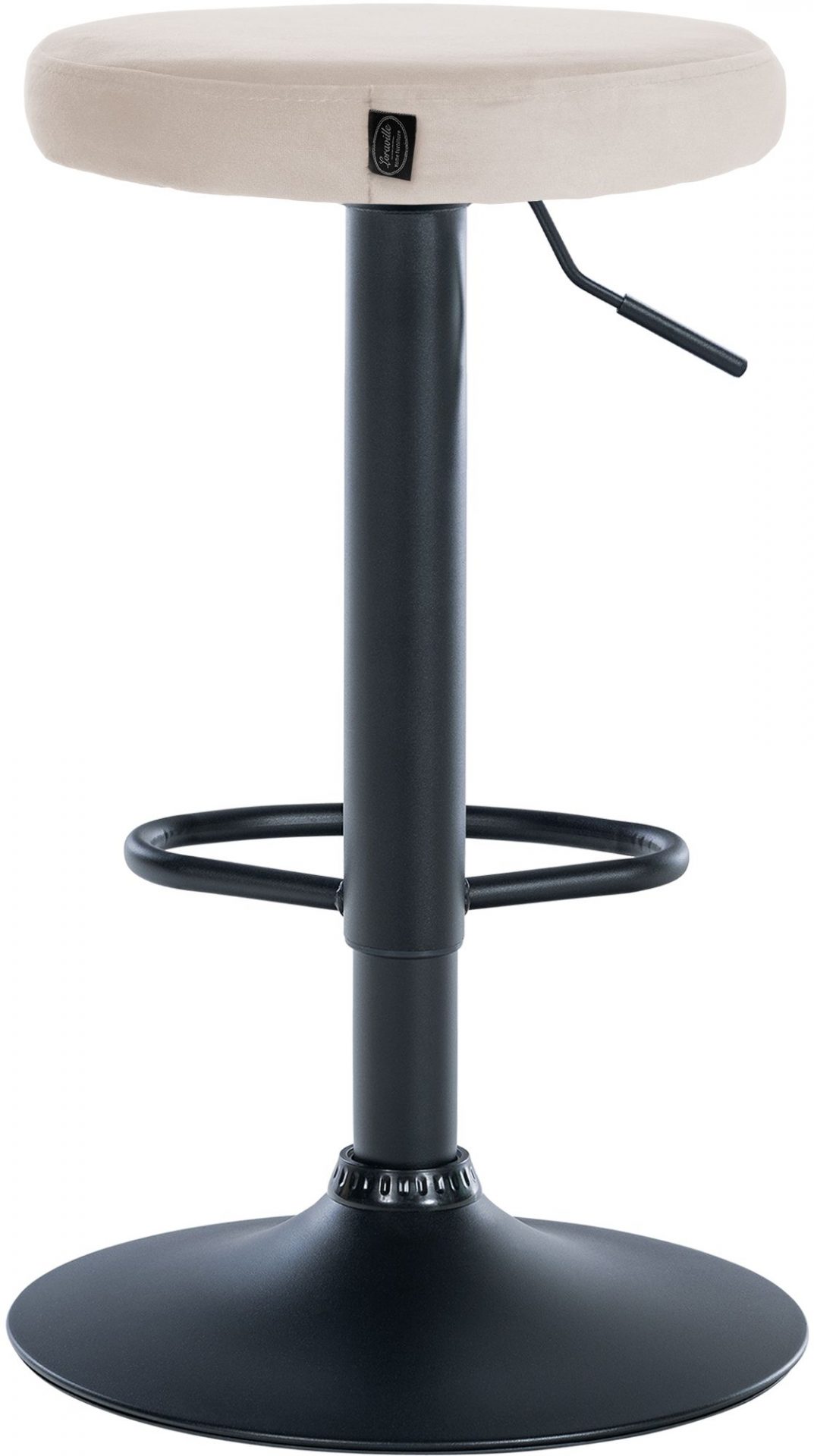 2er Set Barhocker Ponte Samt schwarz, creme