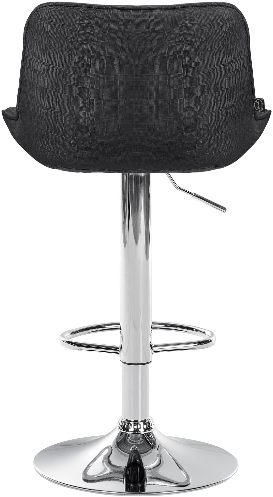 Barhocker Vonore Stoff chrom, dunkelgrau