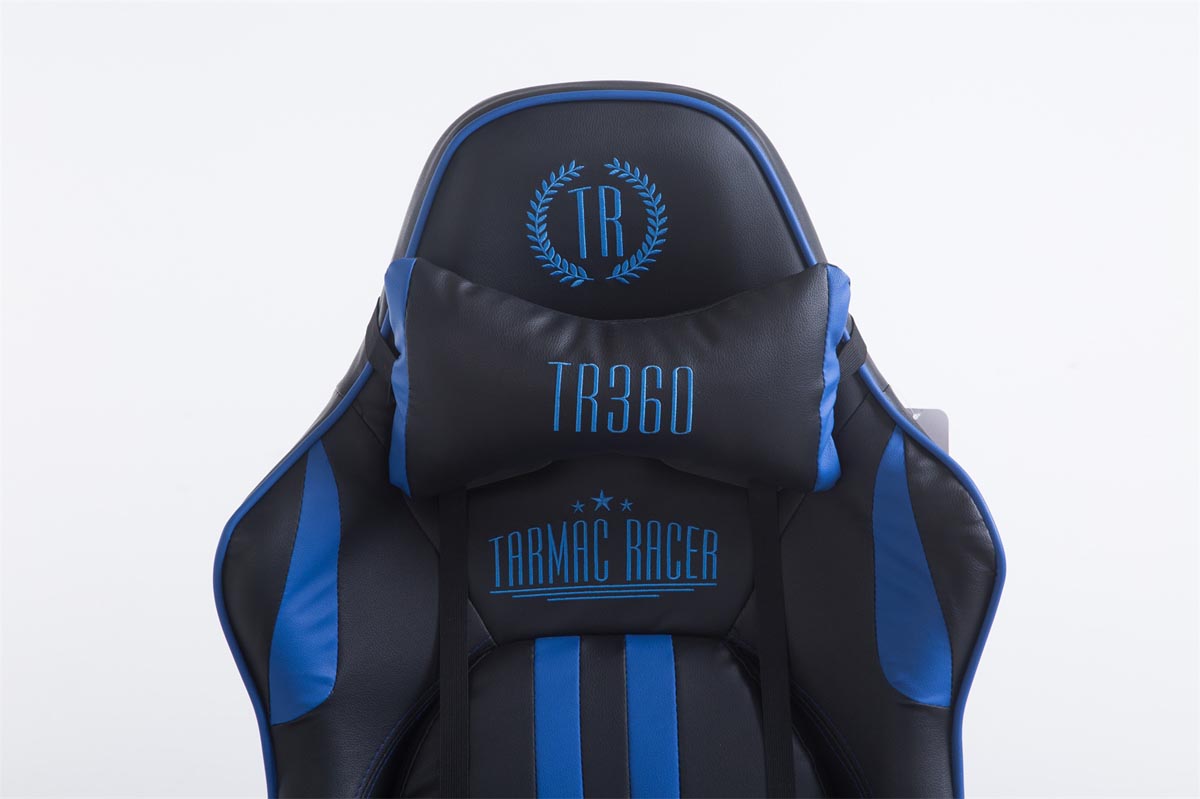 Racing Bürostuhl Limit V2 Kunstleder mit Fußablage, schwarz/blau