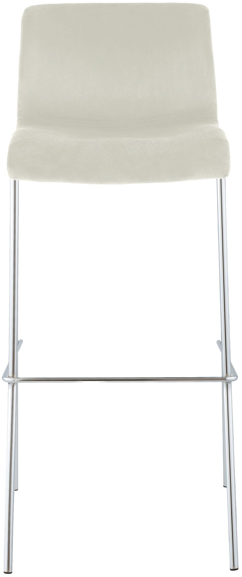 Barhocker Hoover Samt 4-Fuß Chrom, creme