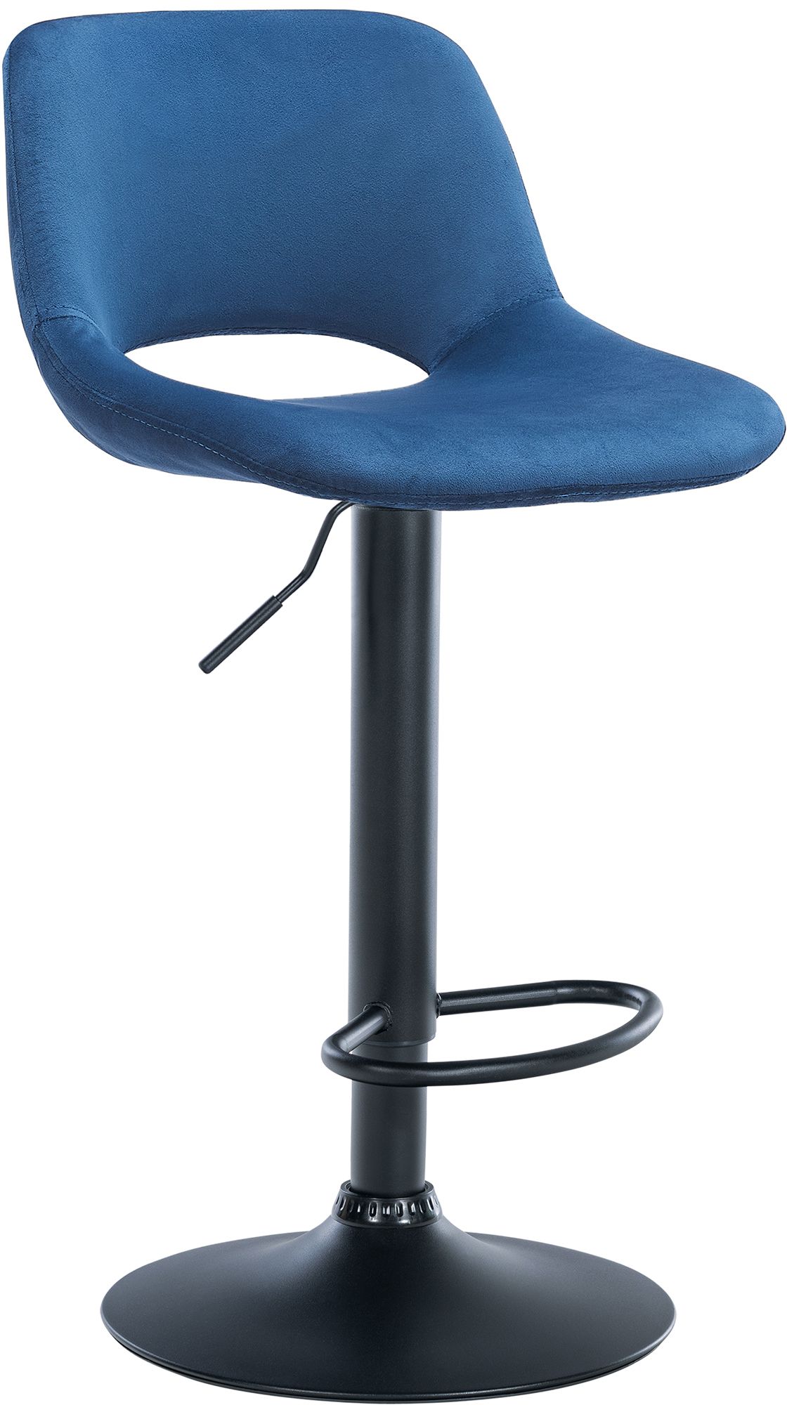 Barhocker Camden Samt schwarz, blau