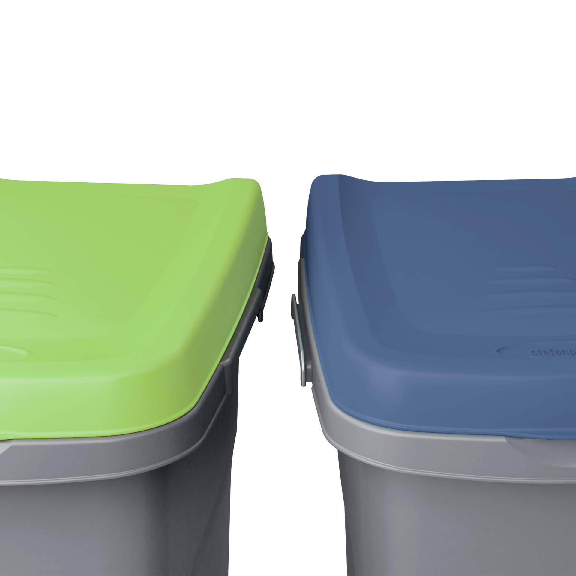 Mülleimer Grau/Grün Kunststoff 25L