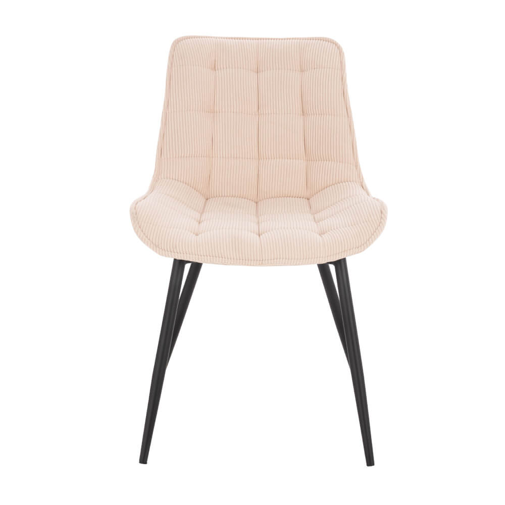 Polsterstuhl Esszimmer Cord IKALO – 6er Set Creme