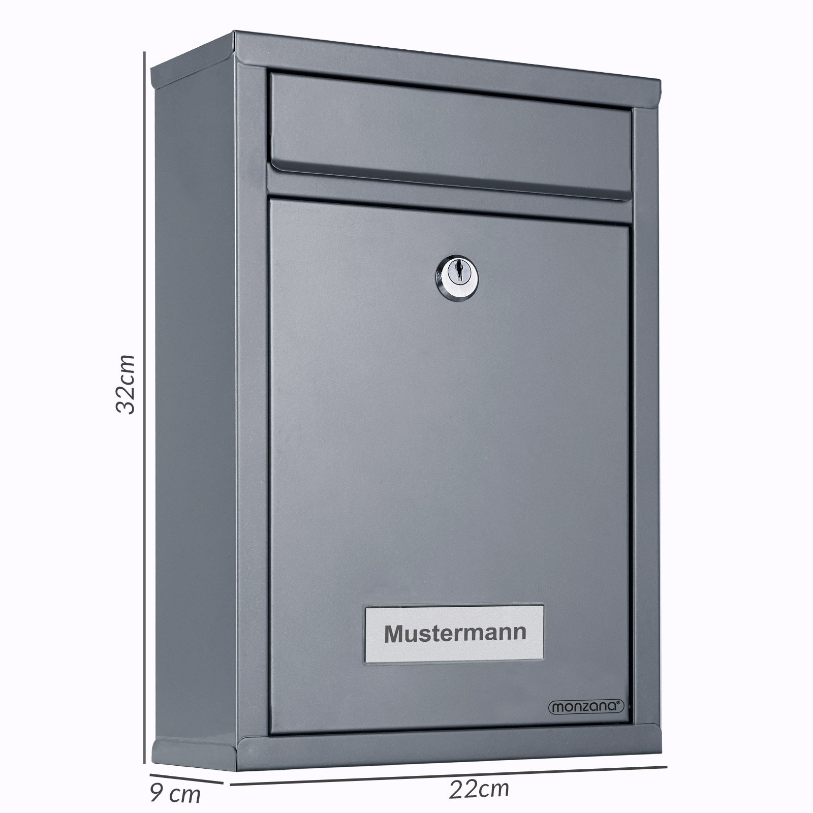 Briefkasten Silber 32x22x9cm