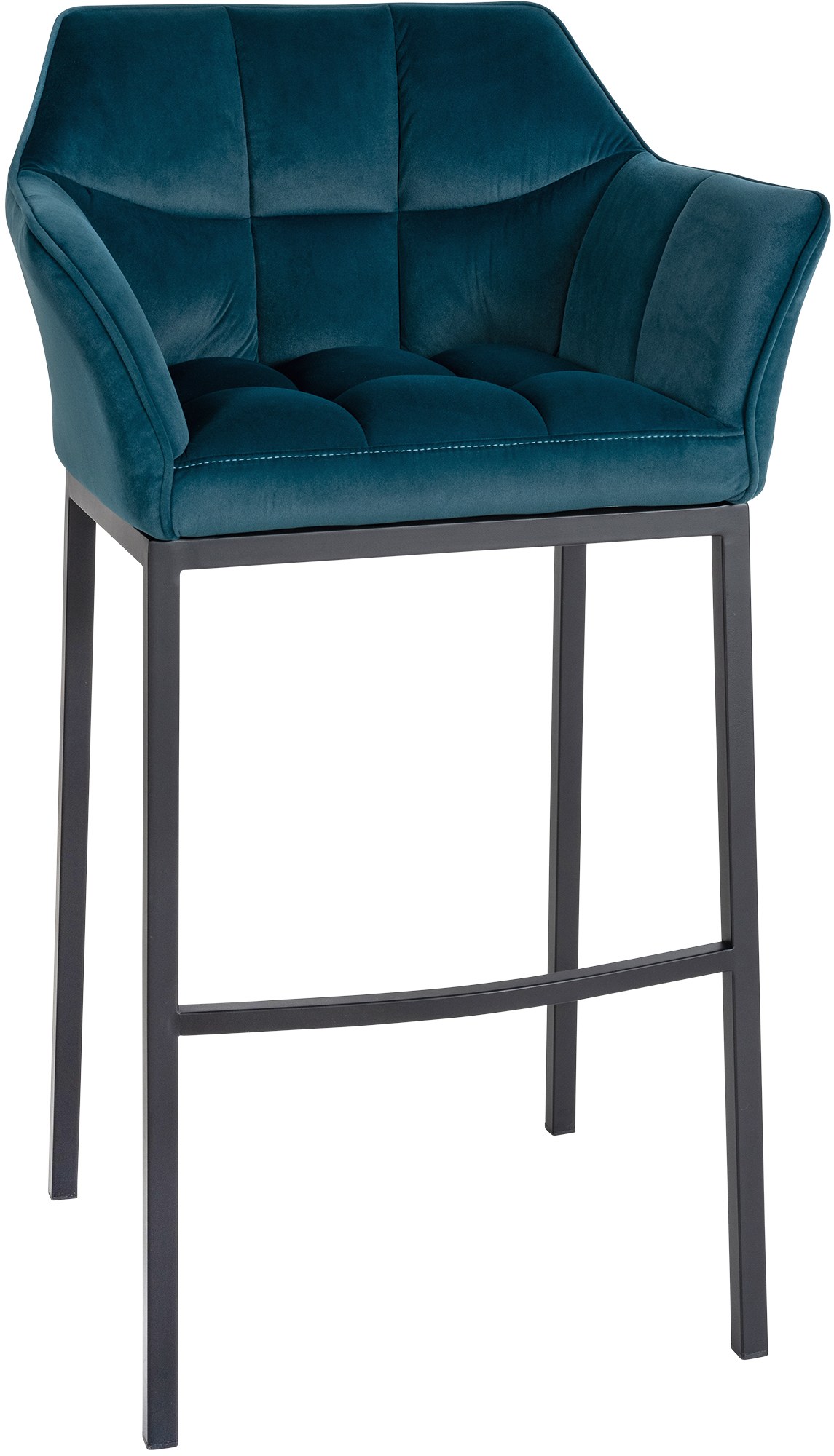 Barhocker Damaso B Samt mit 4-Fuß Gestell, grün