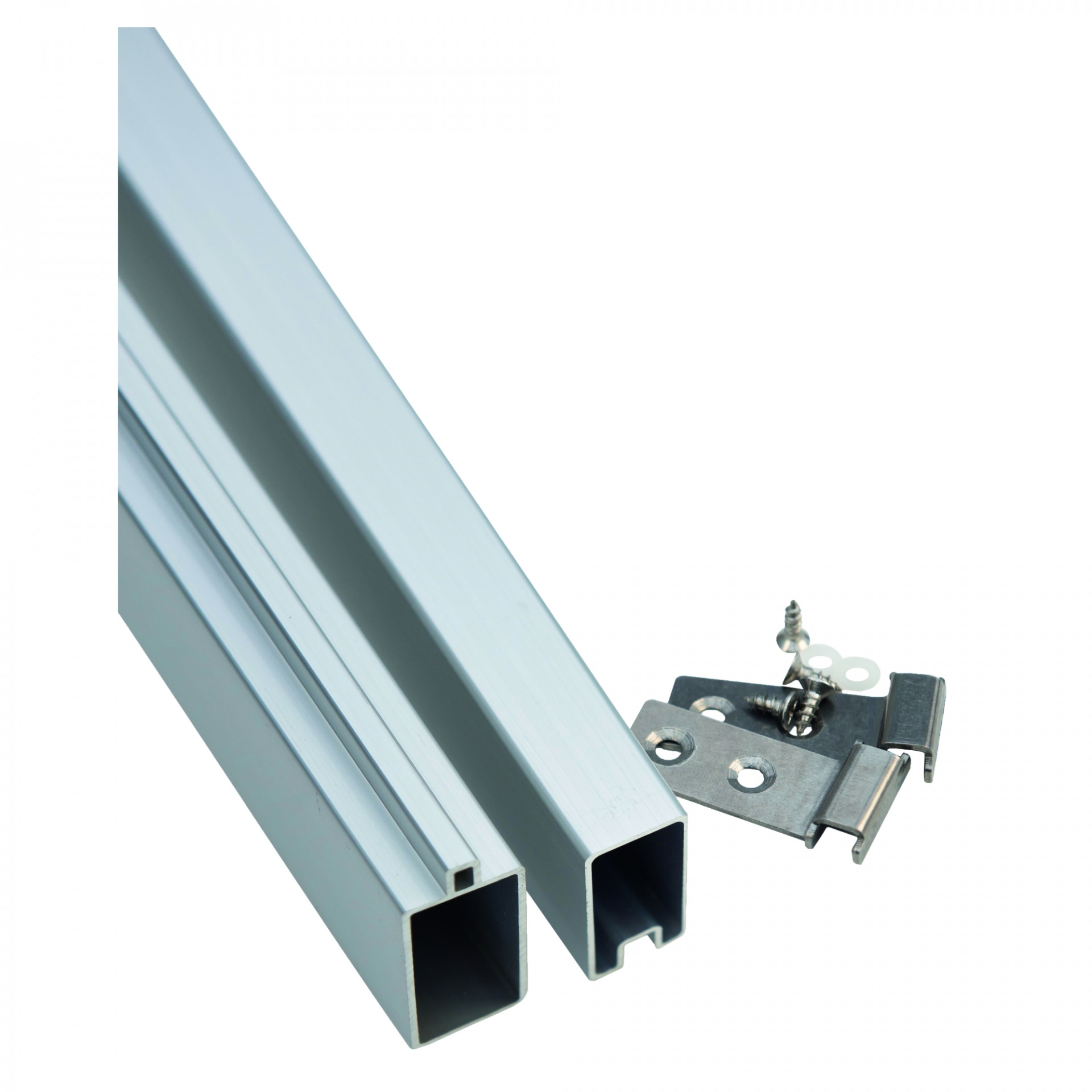 SKÄR-Serie BPC-Steckzaunsystem, SET Start- & Abschlussleiste, 20 x 40 x 1790 mm, Aluminium silber