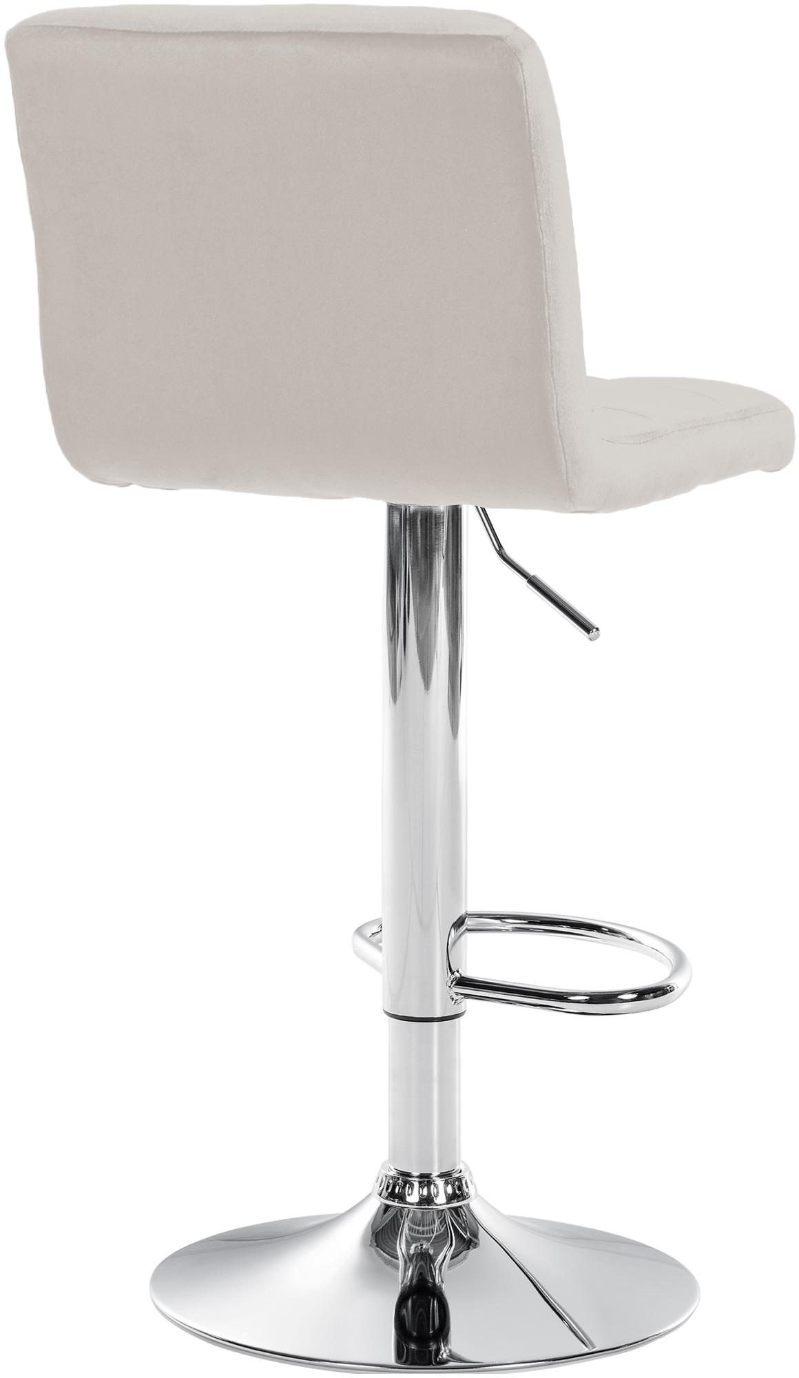 Barhocker Peru Samt chrom, creme