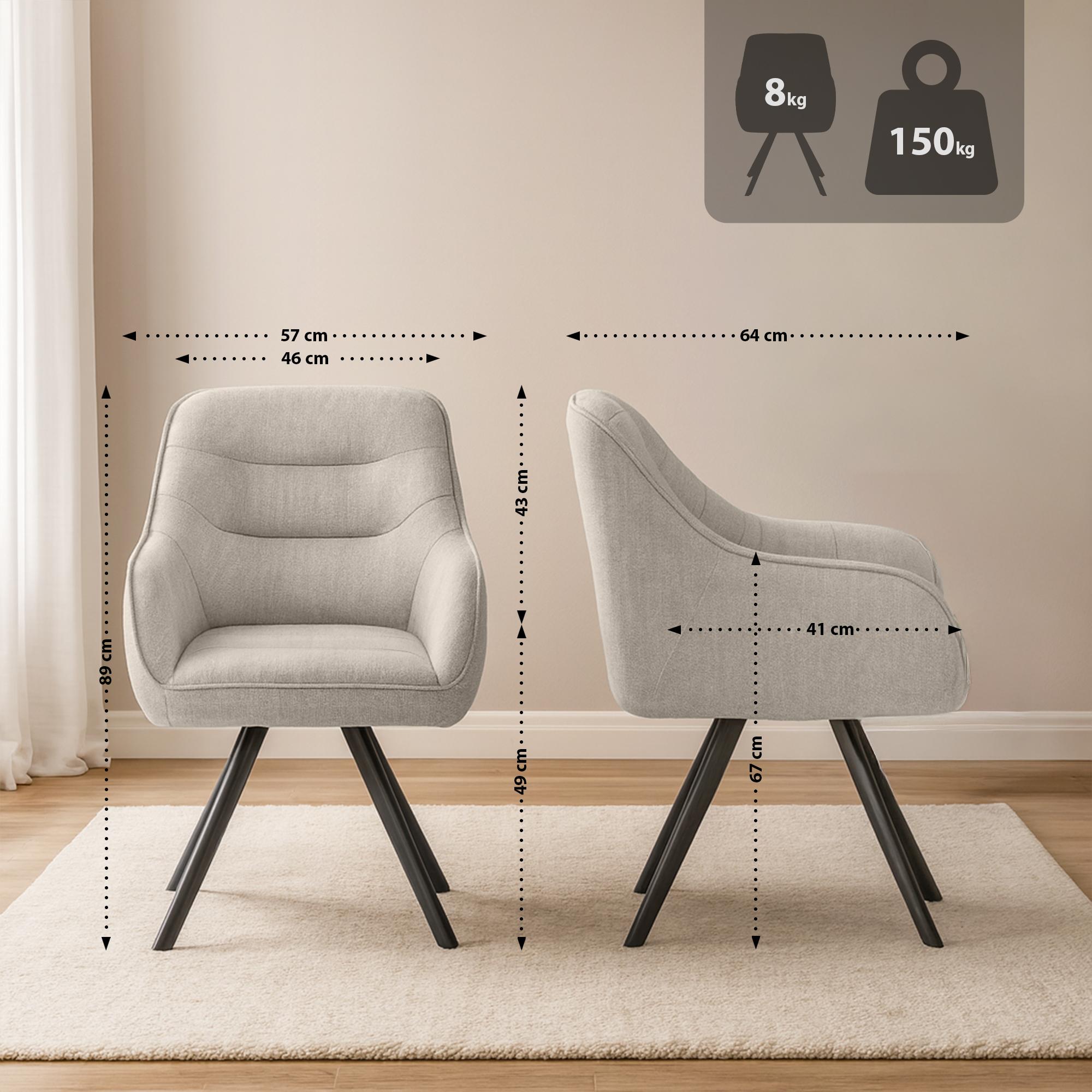 Stuhl Pettuli Stoff, creme