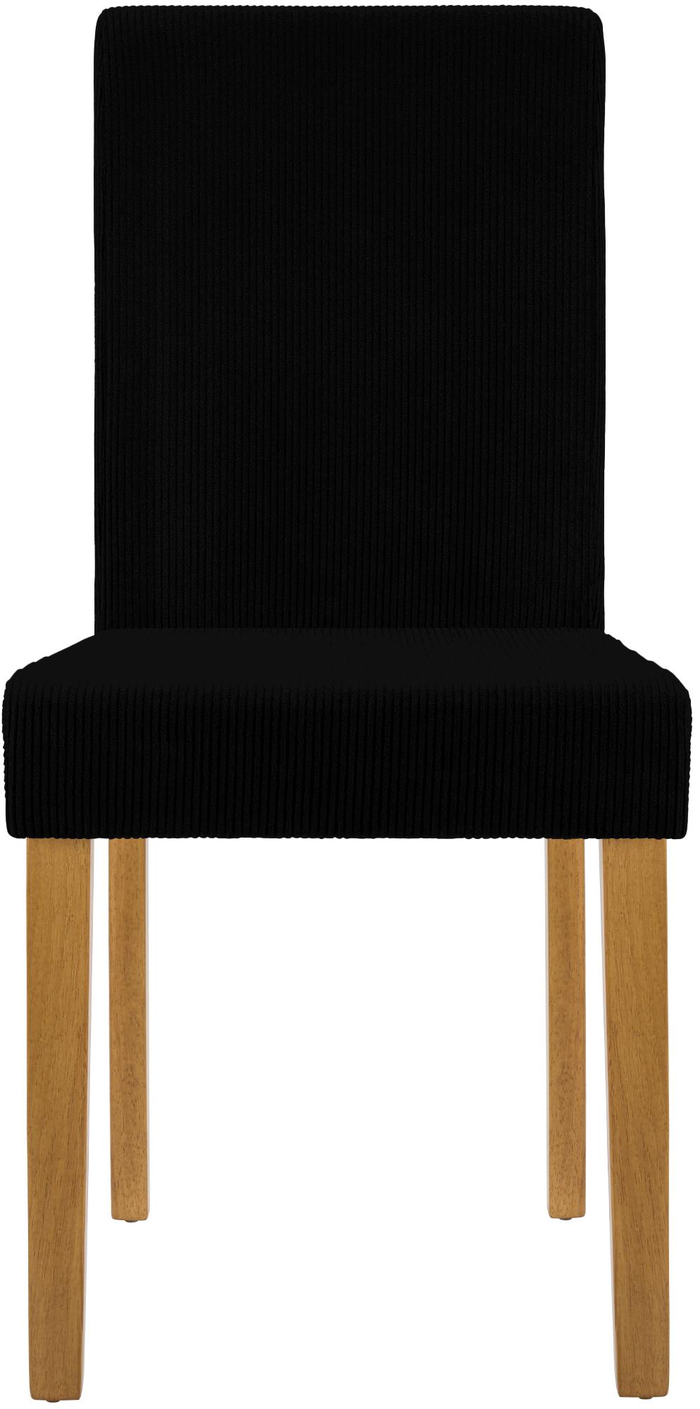 2er Set Esszimmerstuhl Ina Cord antik hell, schwarz