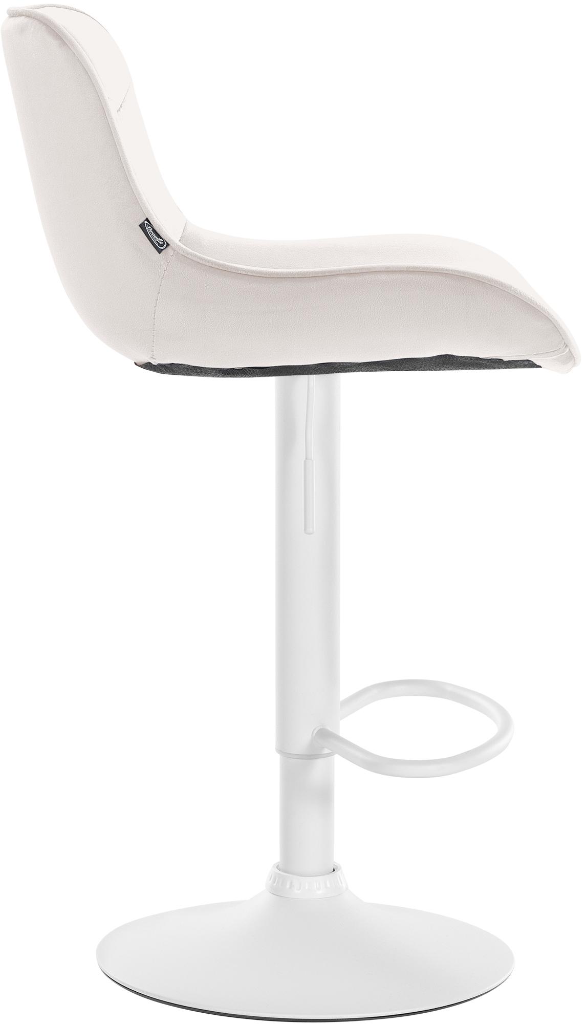 2er Set Barhocker Vonore Samt weiß, creme