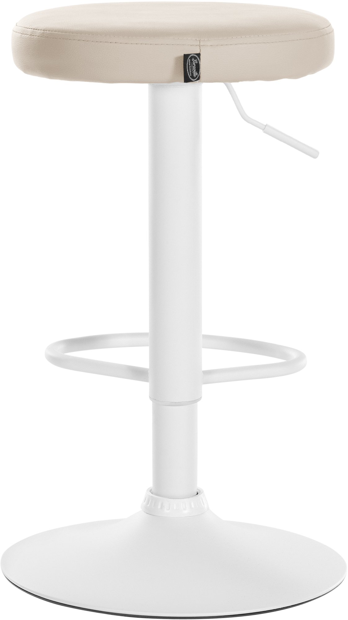 2er Set Barhocker Ponte Kunstleder weiß, creme