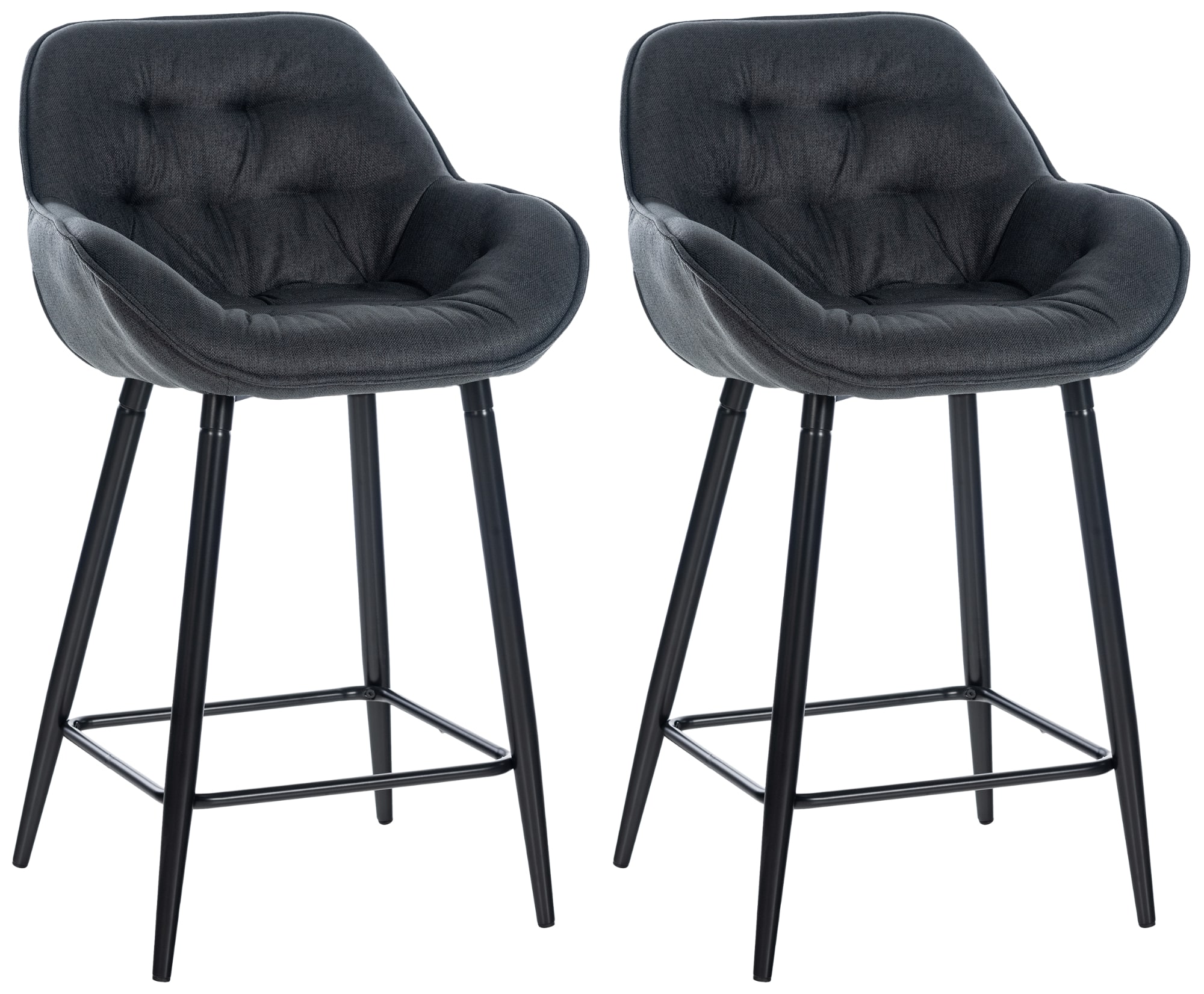 2er Set Barhocker Gibson Stoff, dunkelgrau