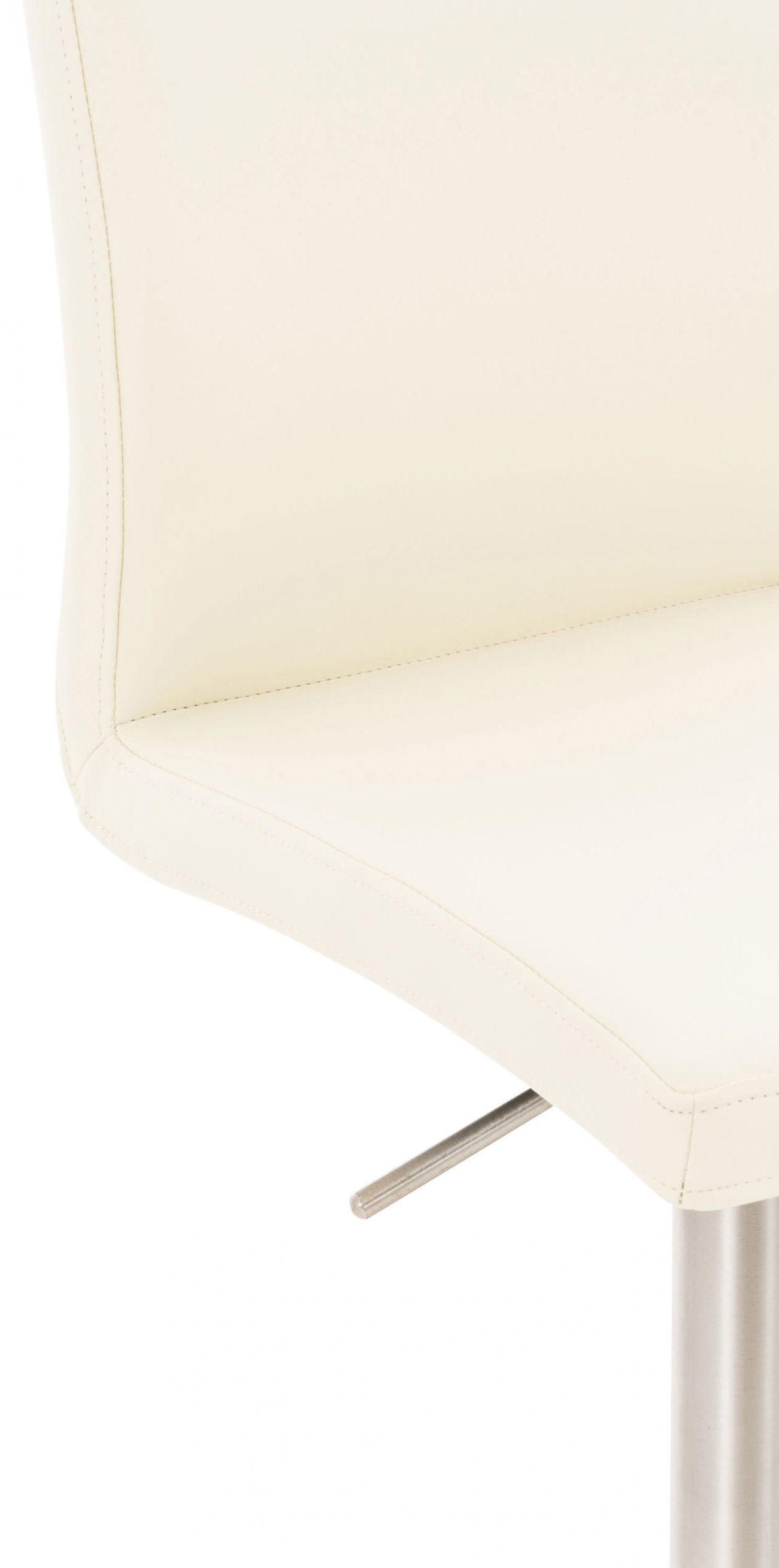 2er Set Barhocker Cadiz Kunstleder edelstahl, creme