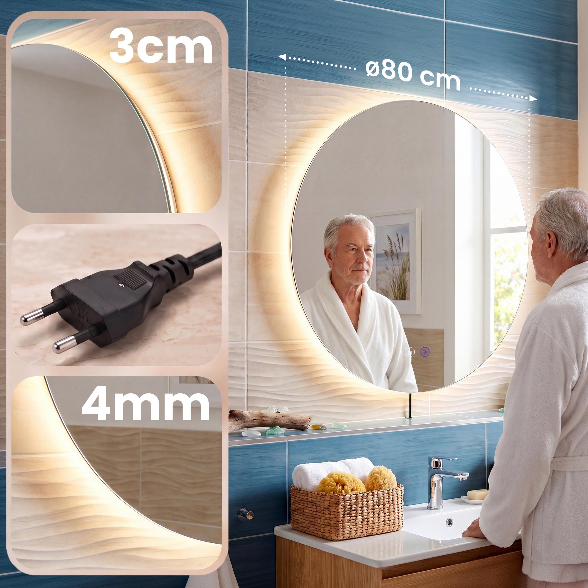 Badspiegel Vendula 80 cm, klarglas