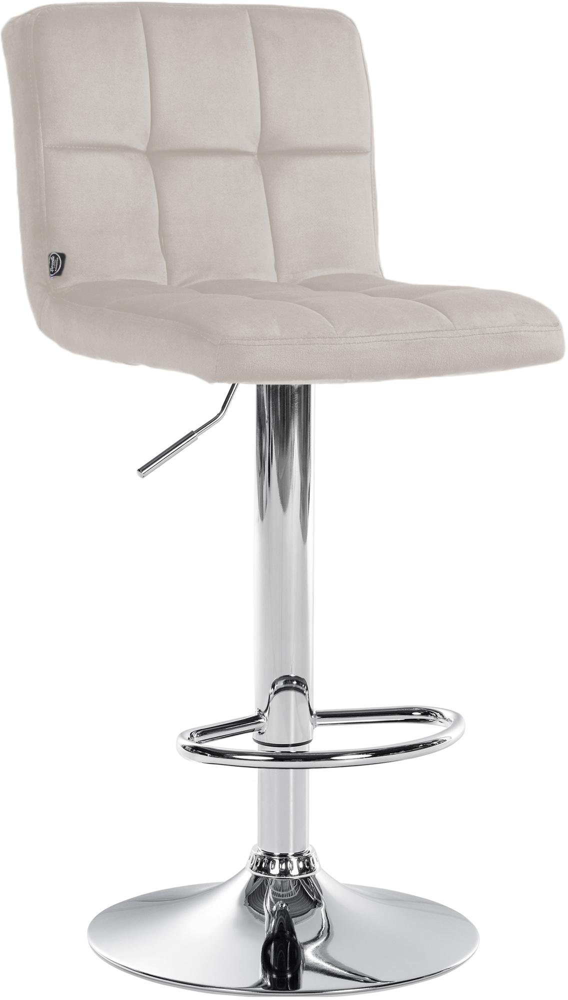 Barhocker Peru Samt chrom, creme