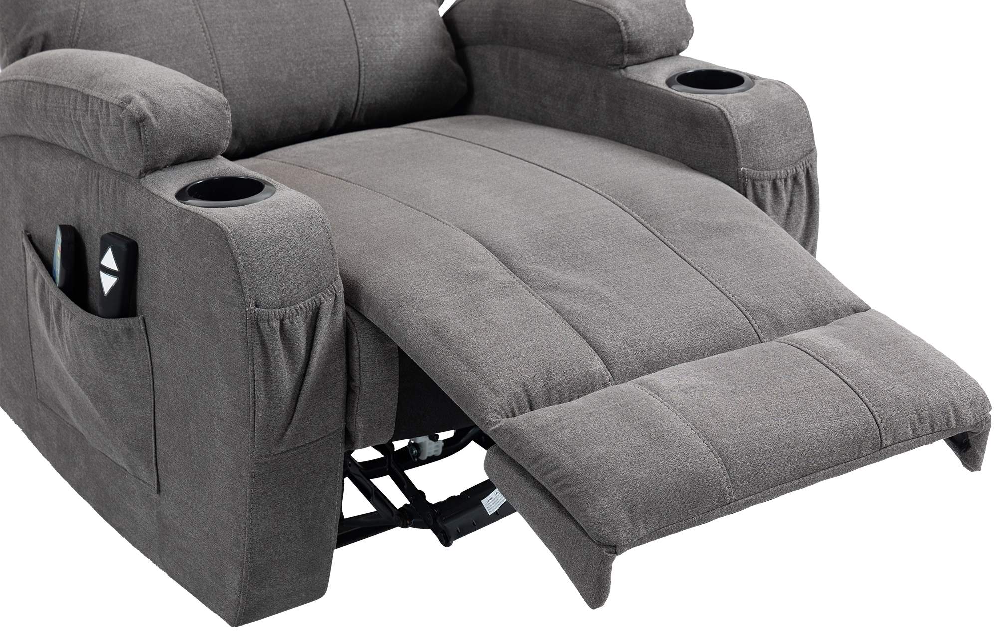 Sessel Hepler mit Massagefunktion Stoff, grau