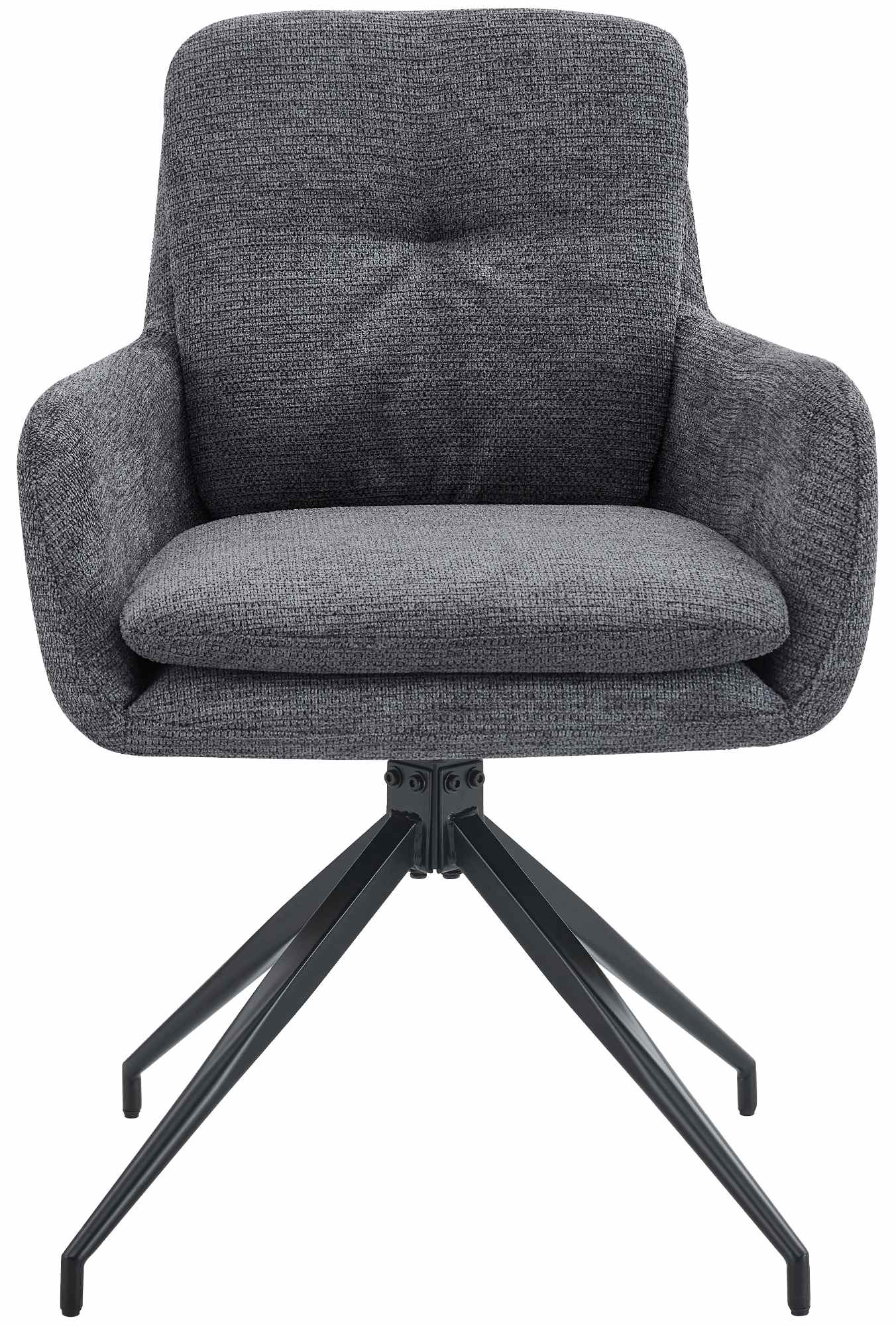 2er Set Esszimmerstuhl Pickett Stoff, dunkelgrau