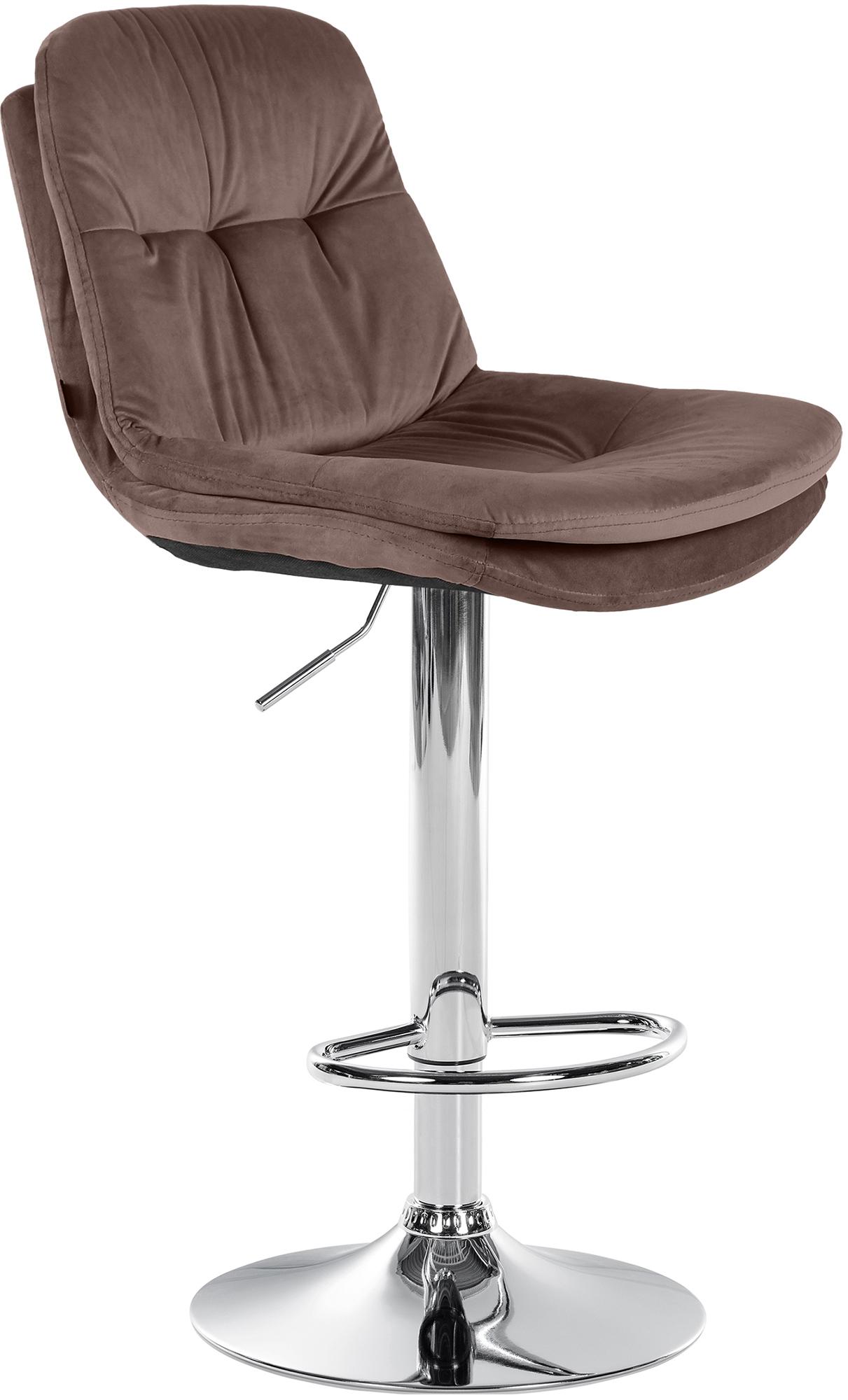 Barhocker Laurel Samt chrom, braun