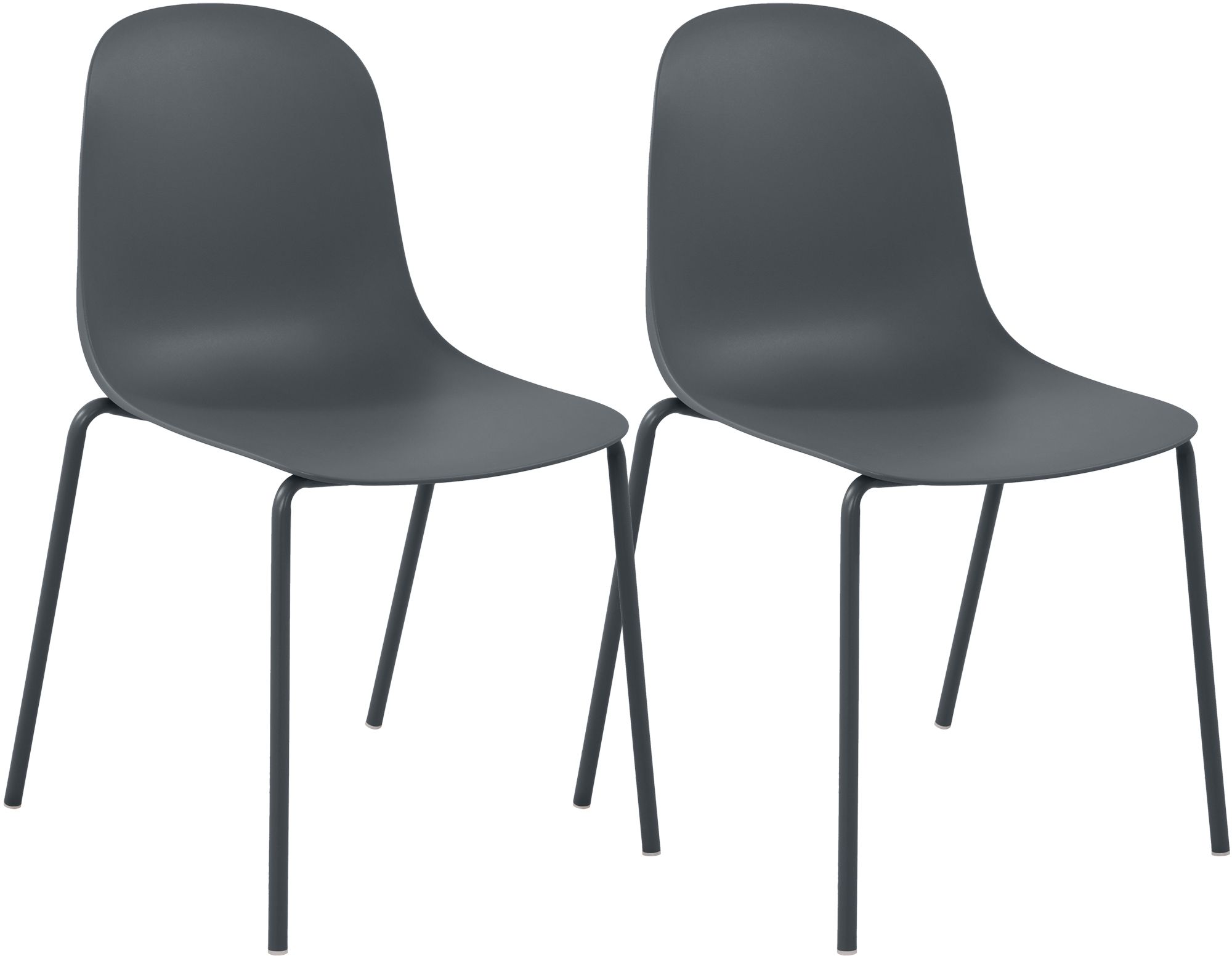 2er Set Stuhl Hardin, dunkelgrau