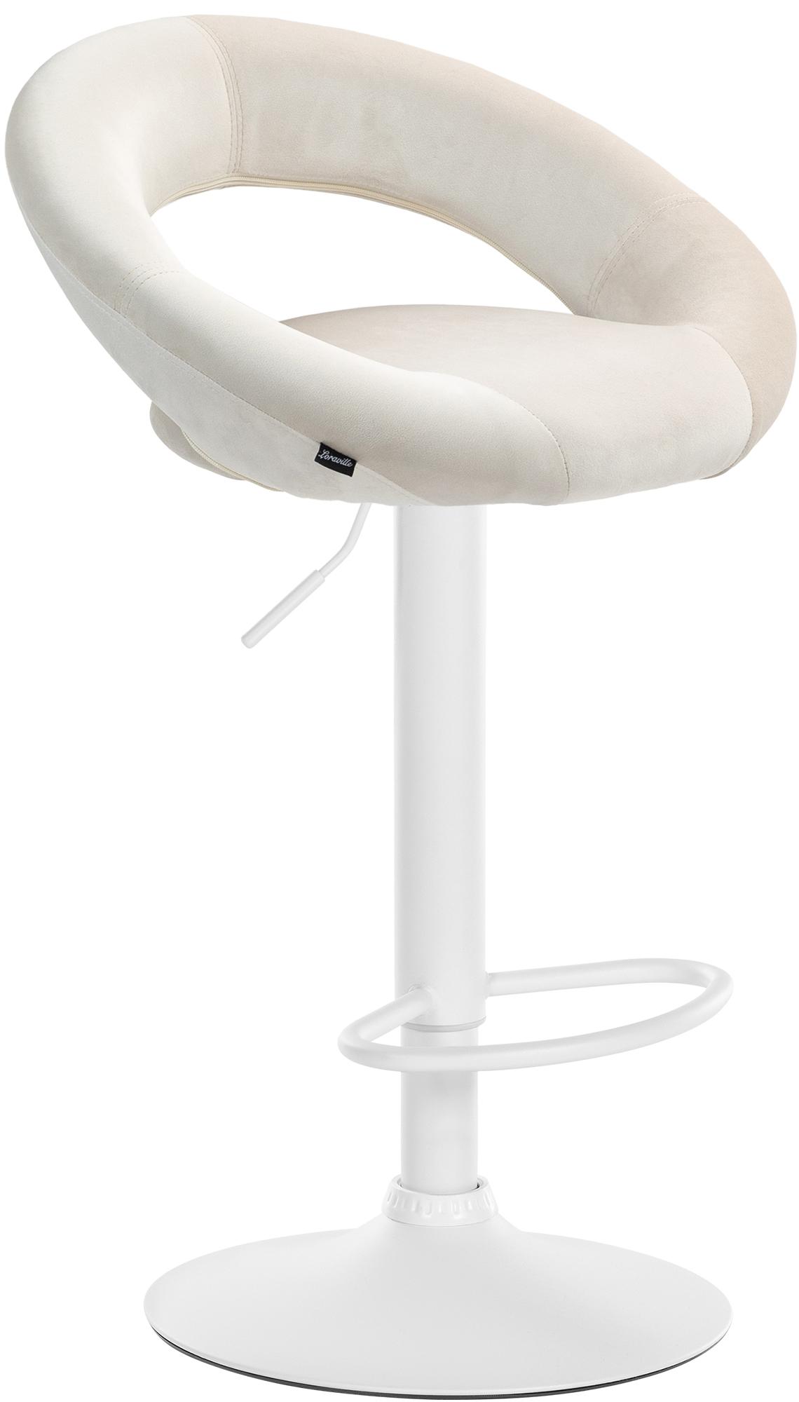 Barhocker Olinda Samt weiß, creme