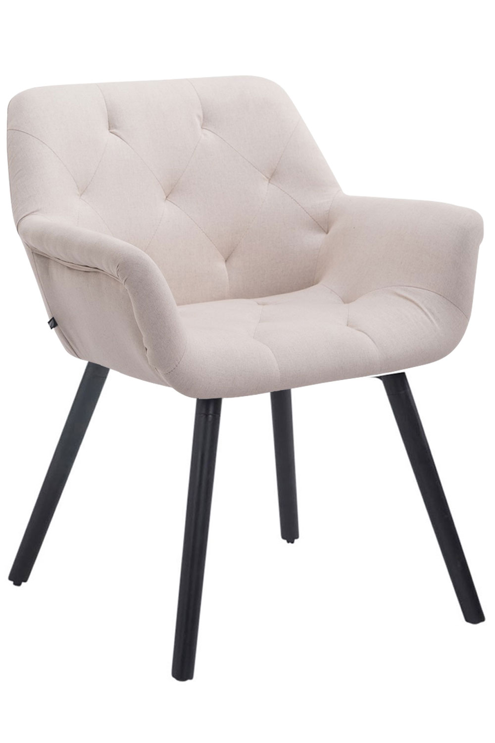 Besucherstuhl Cassidy Stoff Schwarz, beige