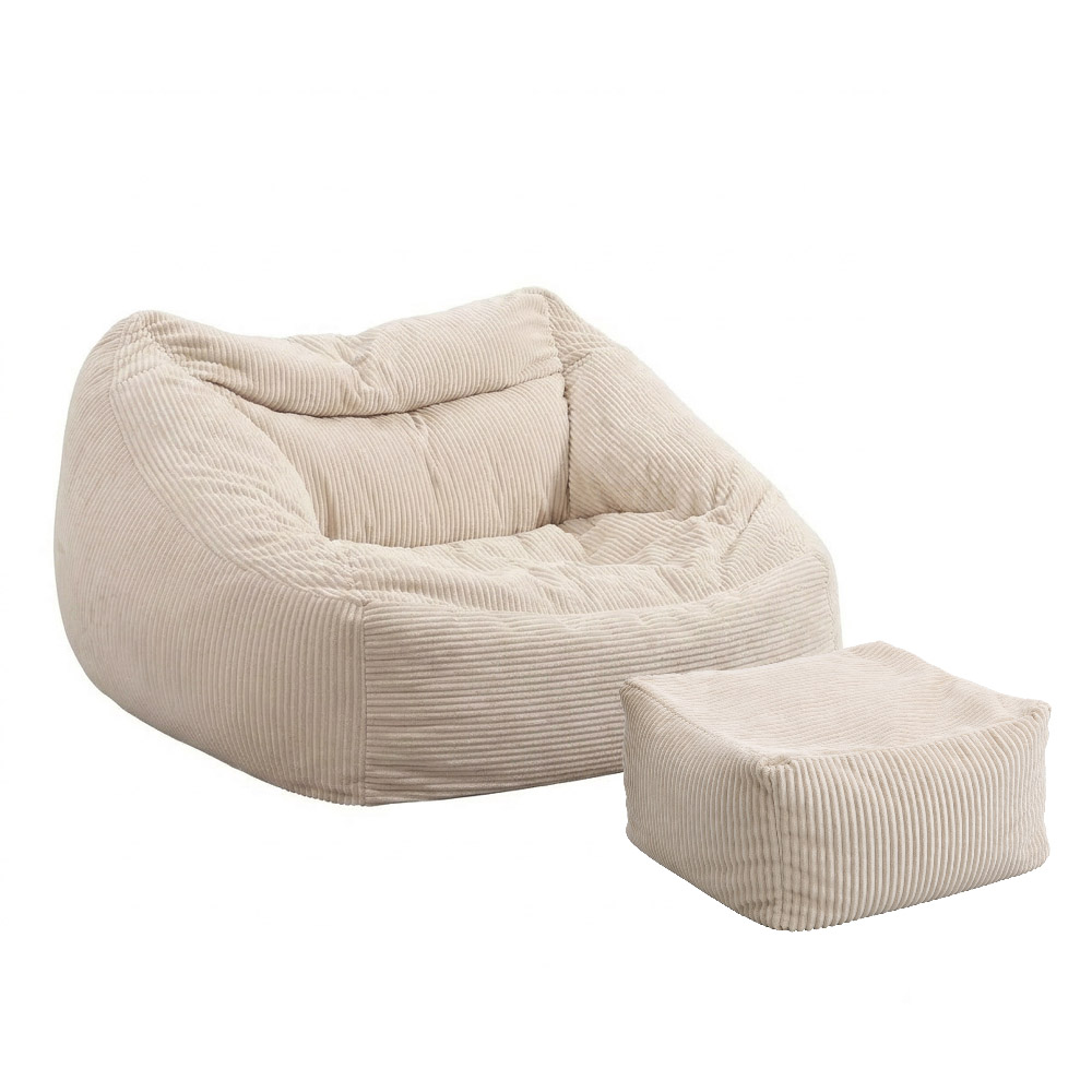Sitzsack mit Hocker COZY – Beige