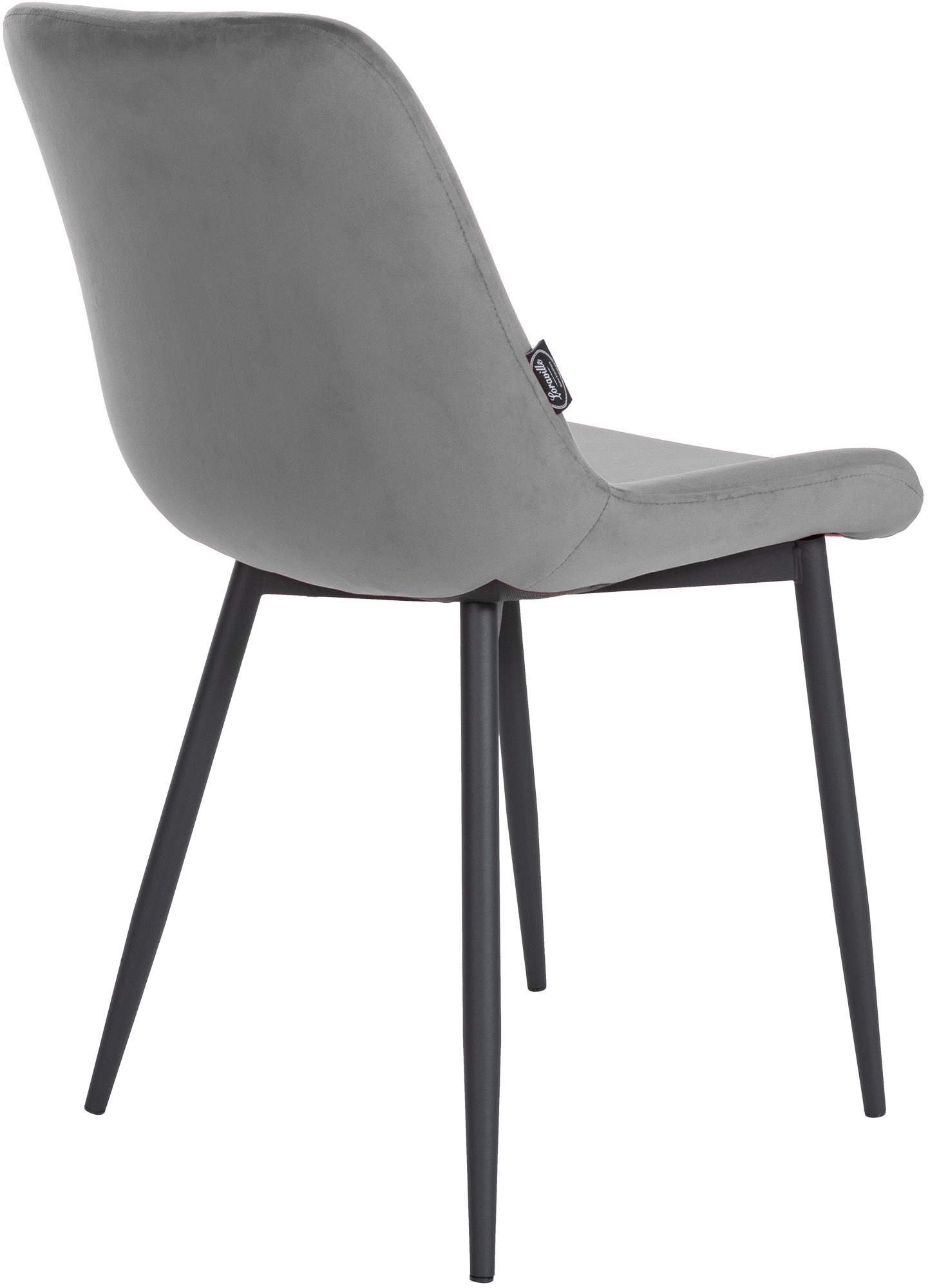 4er Set Esszimmerstühle Victoria Samt, grau