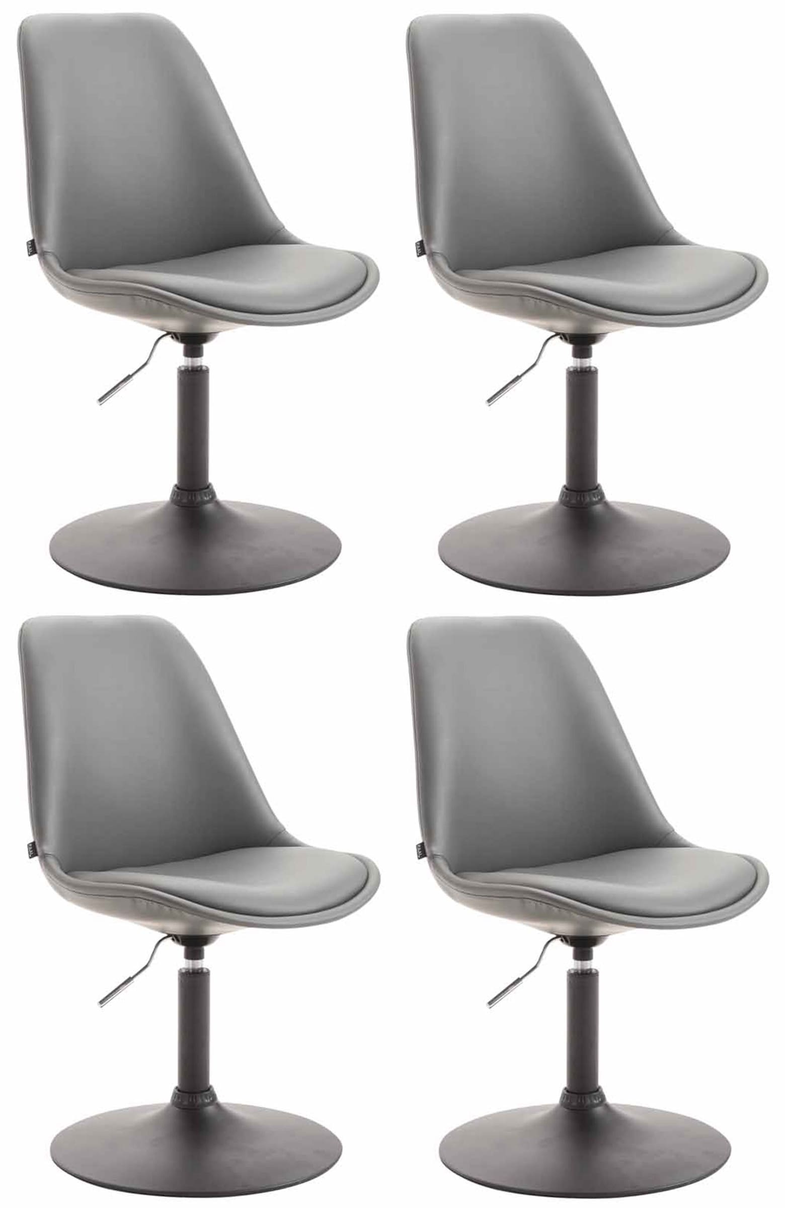 4er Set Esszimmerstühle Maverick B Kunstleder, grau