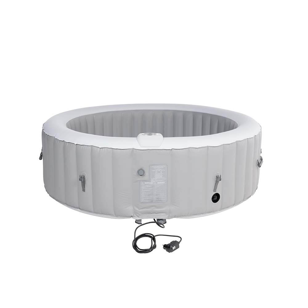 Outdoor Whirlpool aufblasbar SPLASH inkl. Abdeckung - Ø208 cm 6 Personen Uni Grau