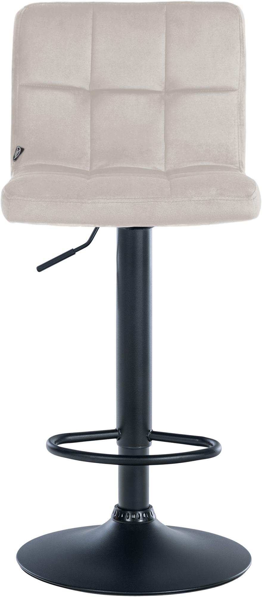 Barhocker Peru Samt schwarz, creme
