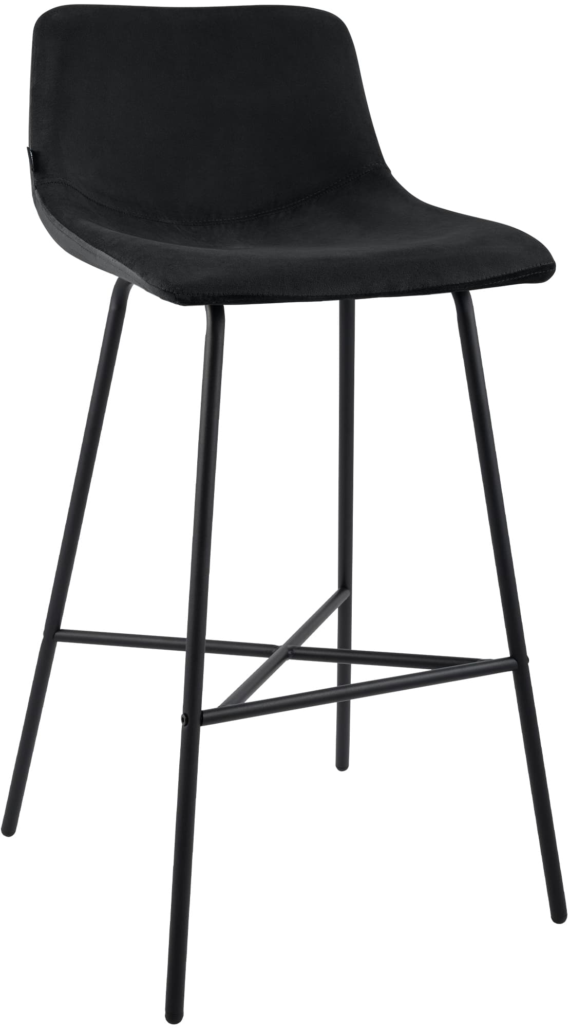 Barhocker Altona Samt, schwarz