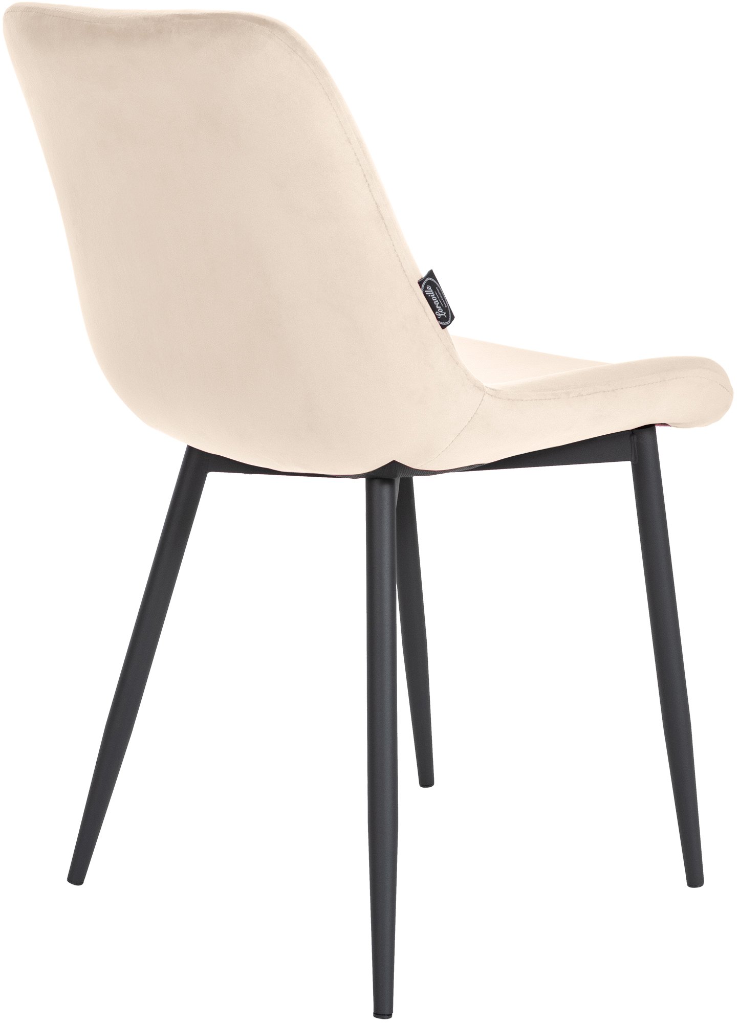 4er Set Esszimmerstühle Victoria Samt, creme