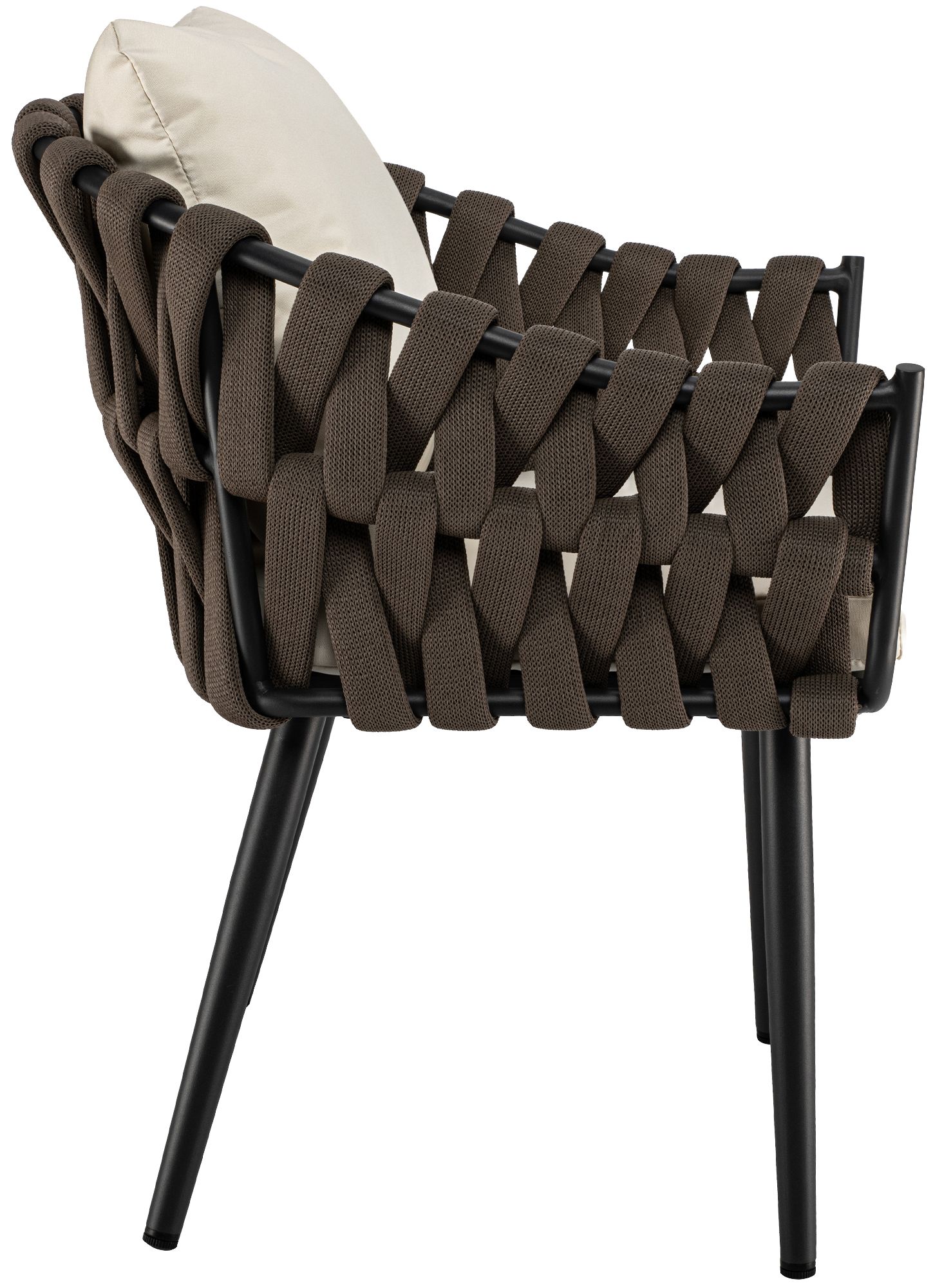 Gartenstuhl Naxos Taupe mit Sitzkissen, creme