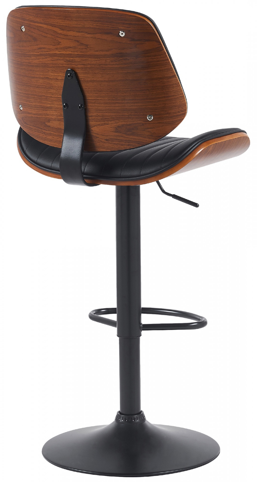 Barhocker Clawson Kunstleder schwarz, walnuss/schwarz